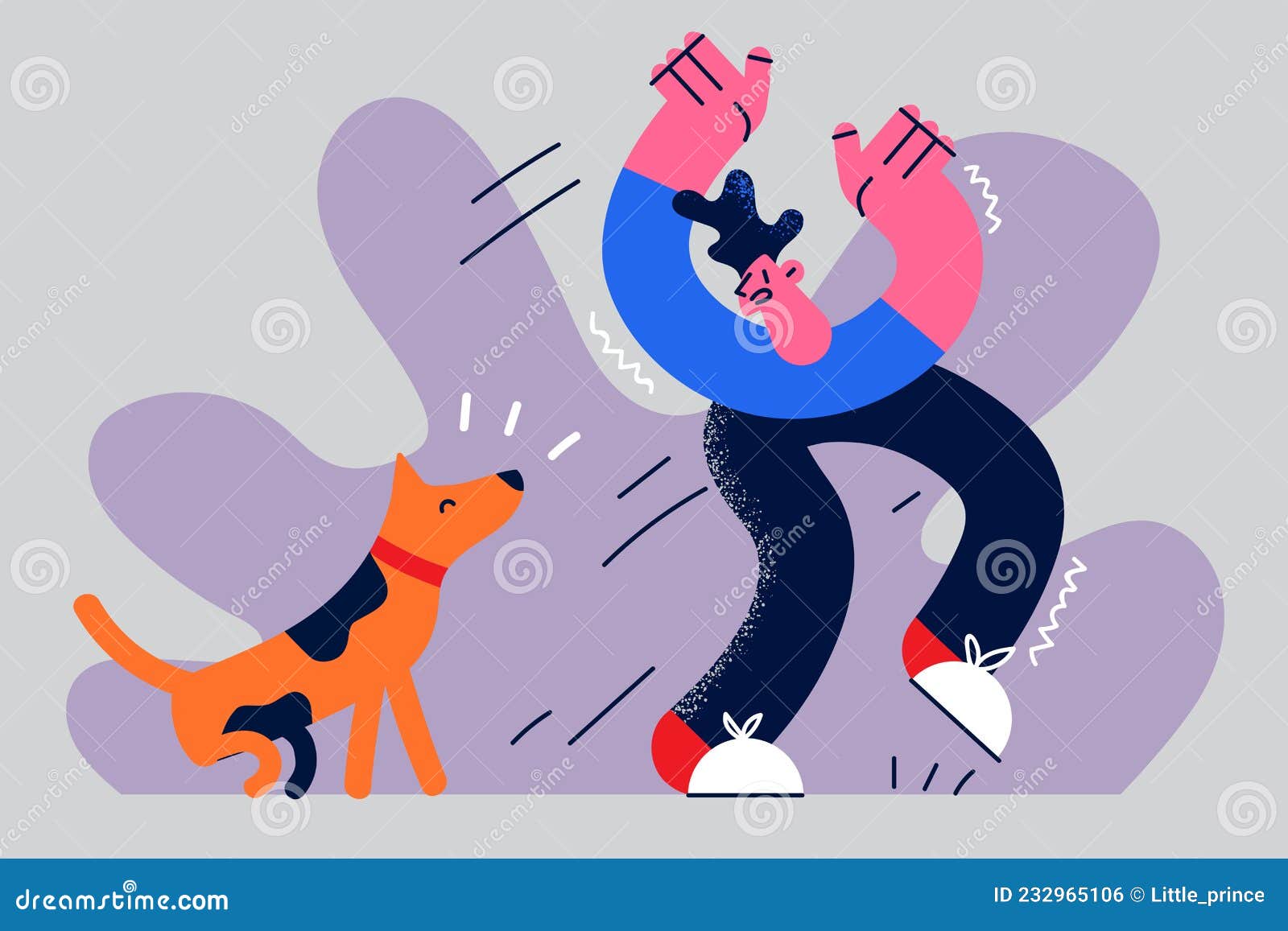 Being Afraid of Dogs Concept Stock Vector - Illustration of people ...