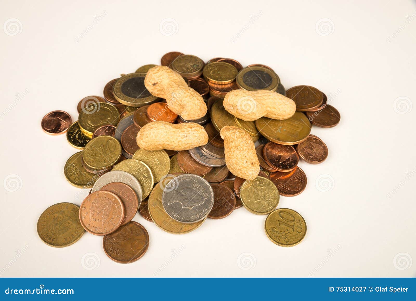 Being paid peanuts stock image. Image of cash 75314027