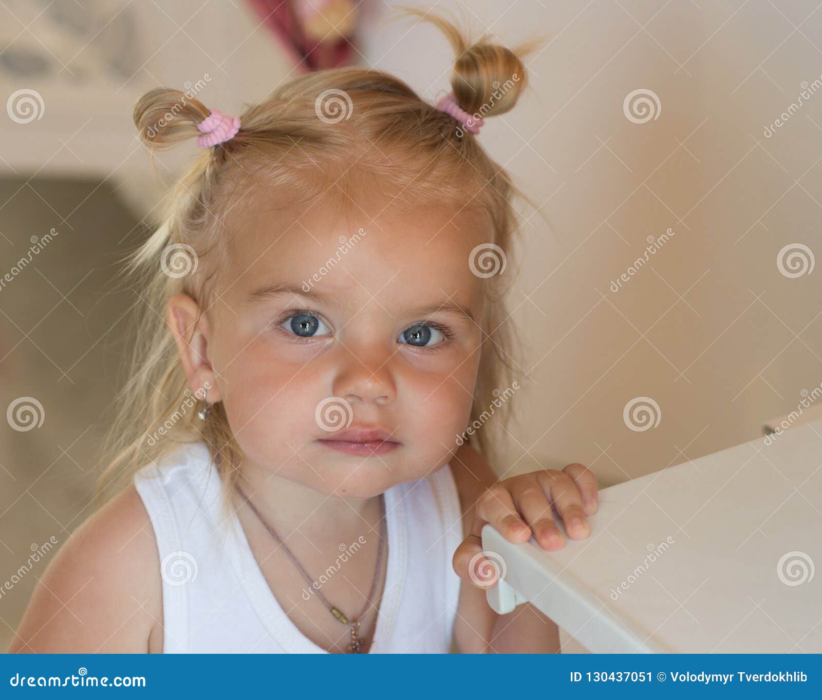 Being a Real Cutie. Small Girl with Bun Ponytails. Small Child Wear Funny  Hairstyle Stock Image - Image of offspring, little: 130437051
