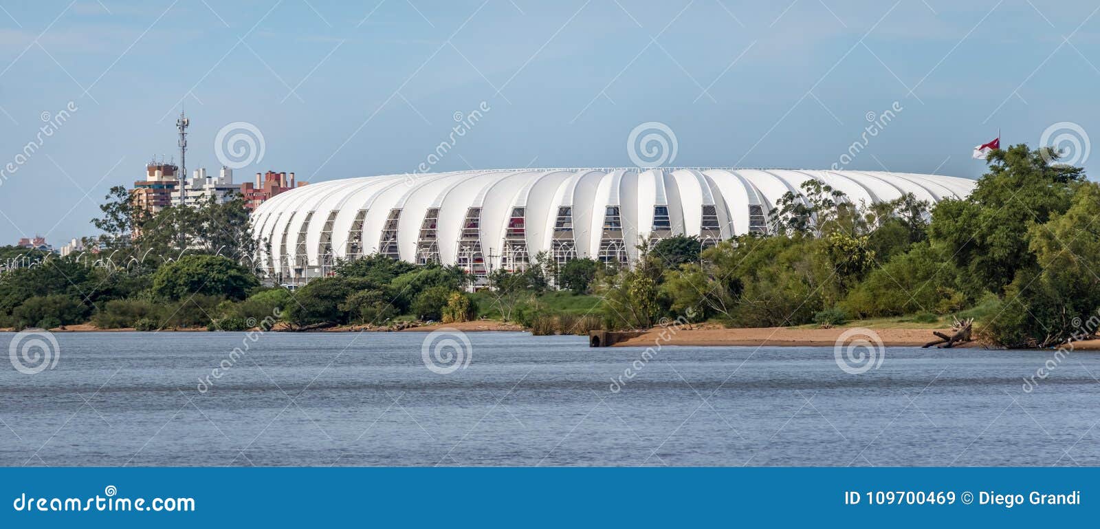 beira rio stadium and guaiba river - porto alegre, rio grande do sul, brazil