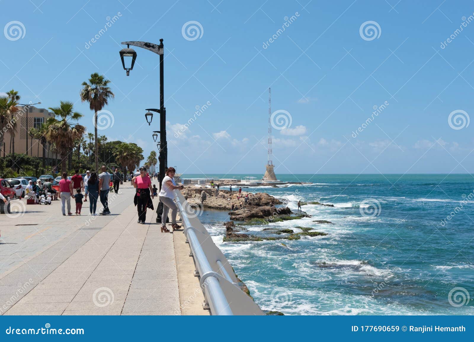 People Walking in the Corniche Editorial Stock Image - Image of modern,  lebanon: 177690659