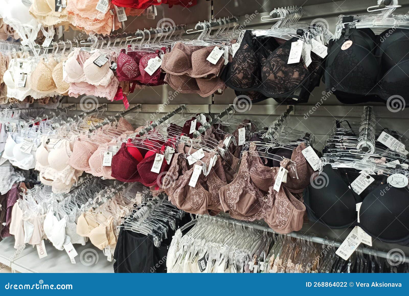 Belarus, Minsk - 09 February, 2023: Rack in the Lingerie Shop Editorial ...