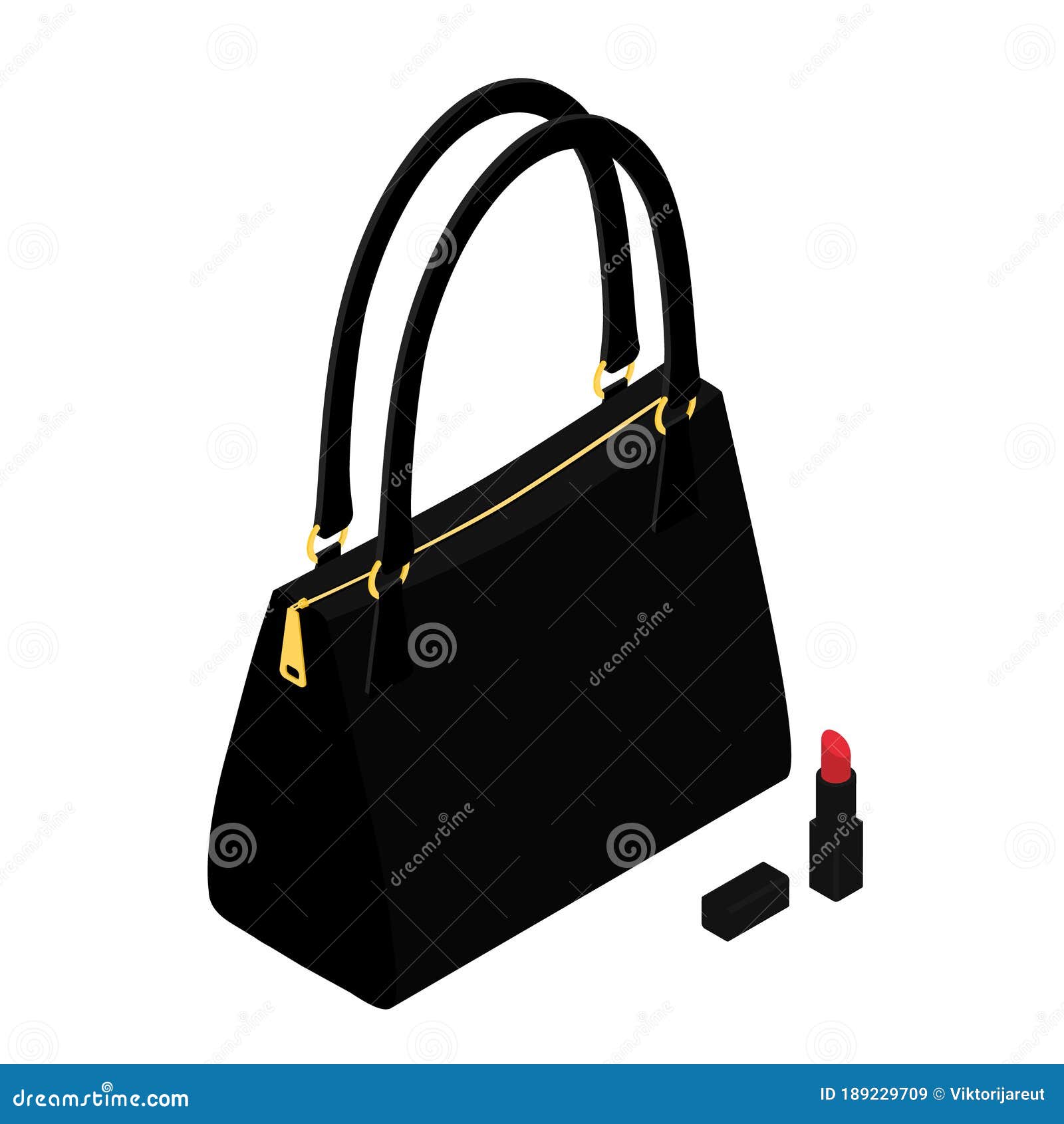 Belas Bolsas De Mulheres E Lispstick Vermelho Ilustração Stock - Ilustração  de luxo, saco: 189229709