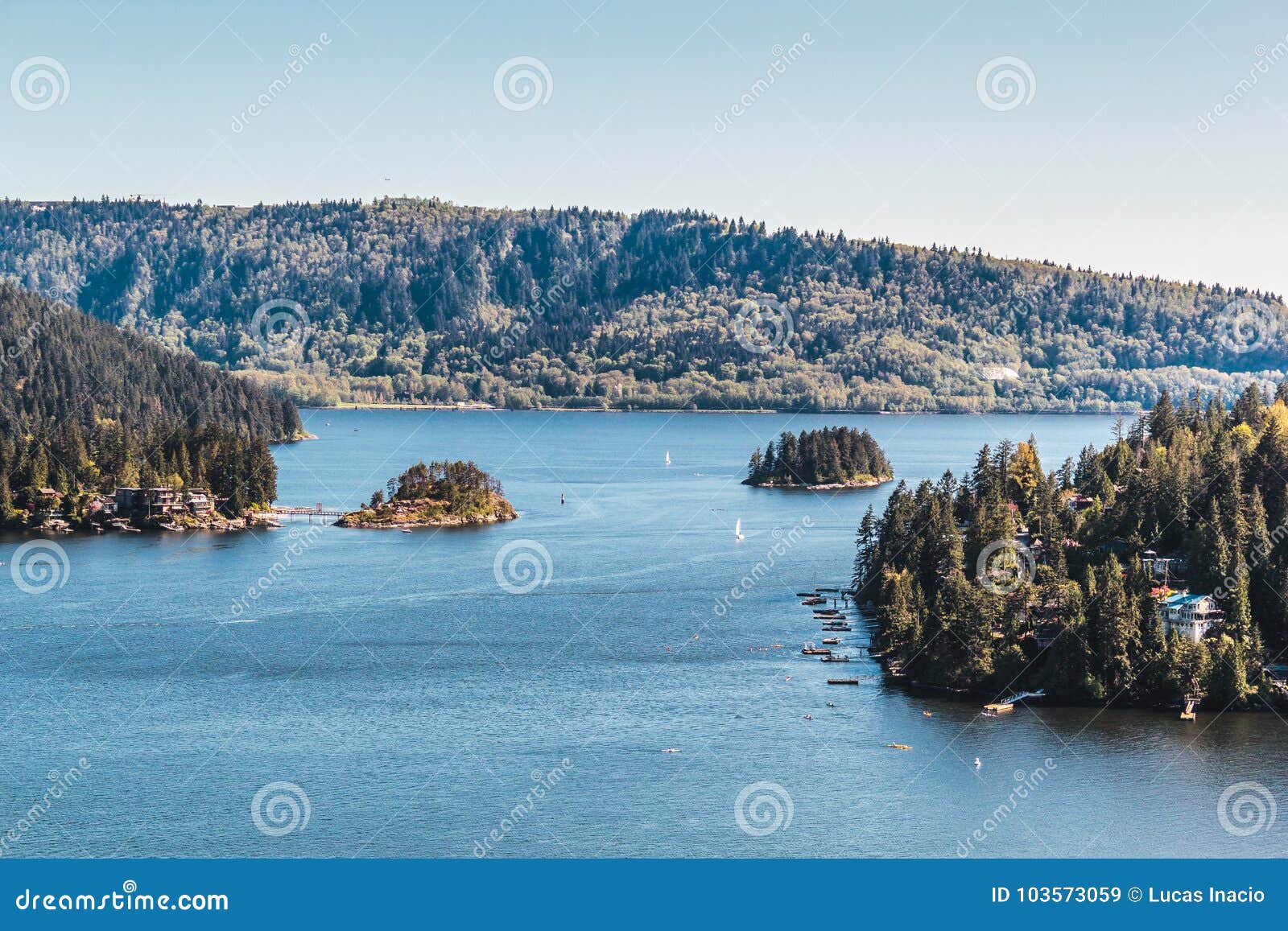Belcarra View from Quarry Rock at North Vancouver, BC, Canada Stock