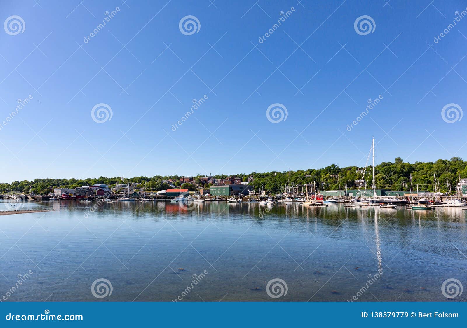 Belfast Maine Waterfront on a Summer Day Stock Image Image of england