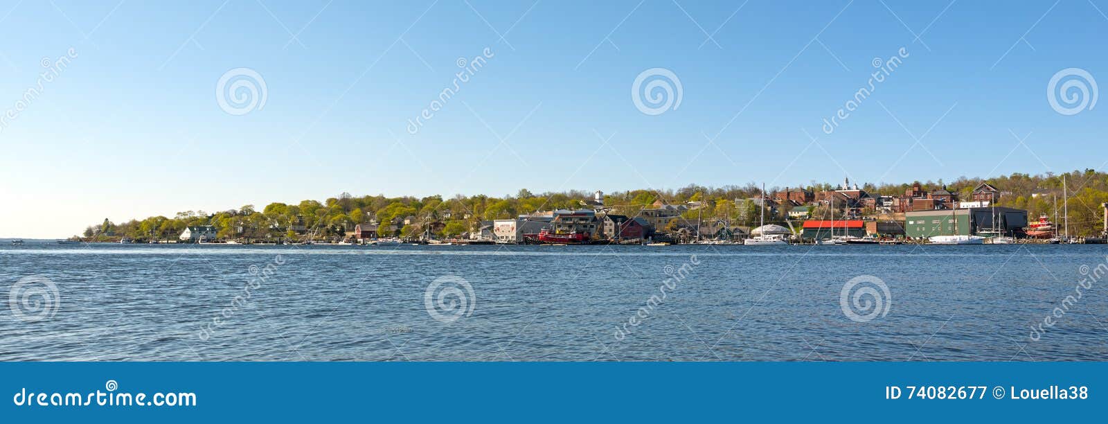 Belfast Maine Waterfront stock image. Image of boats 74082677