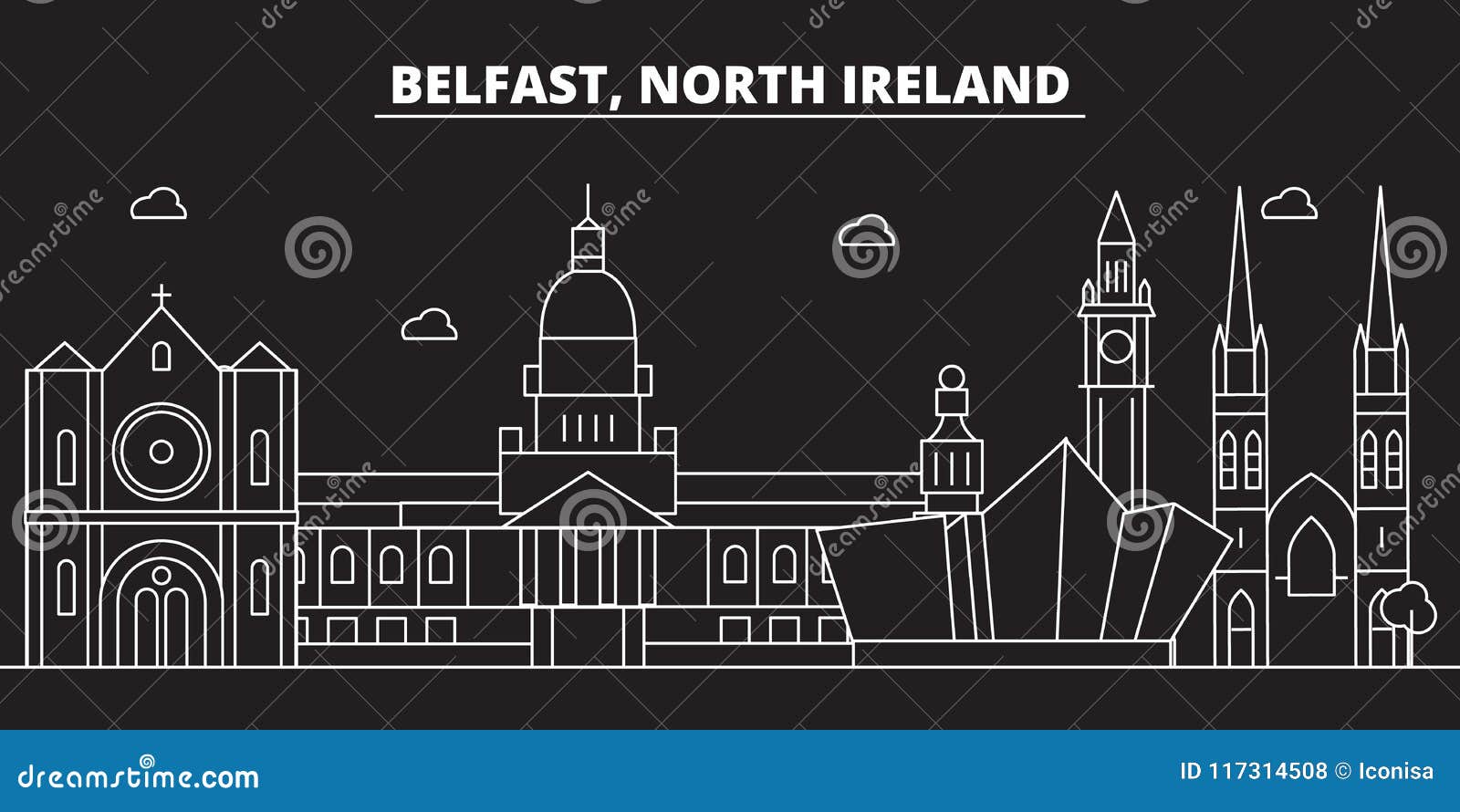 Belfast Silhouette Skyline. Great Britain - Belfast Vector City ...