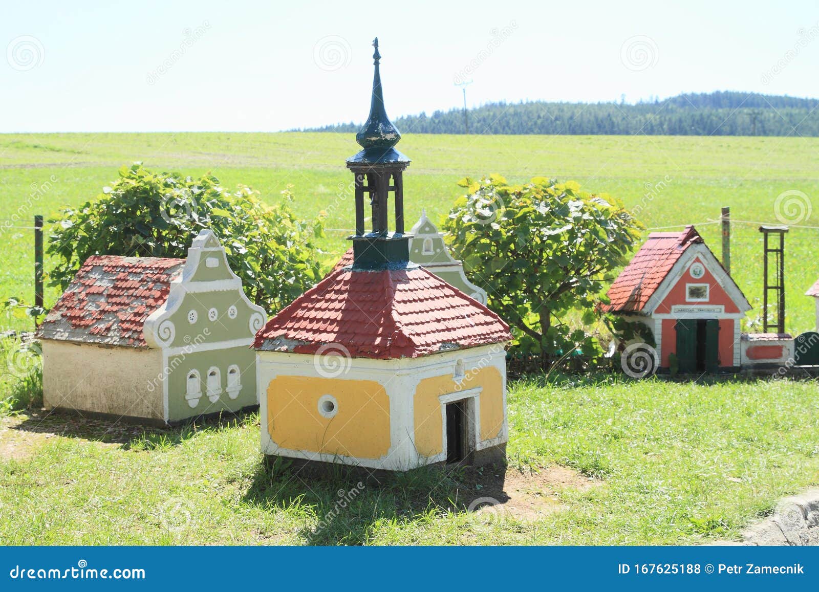 belfry in minimodel of south bohemian village