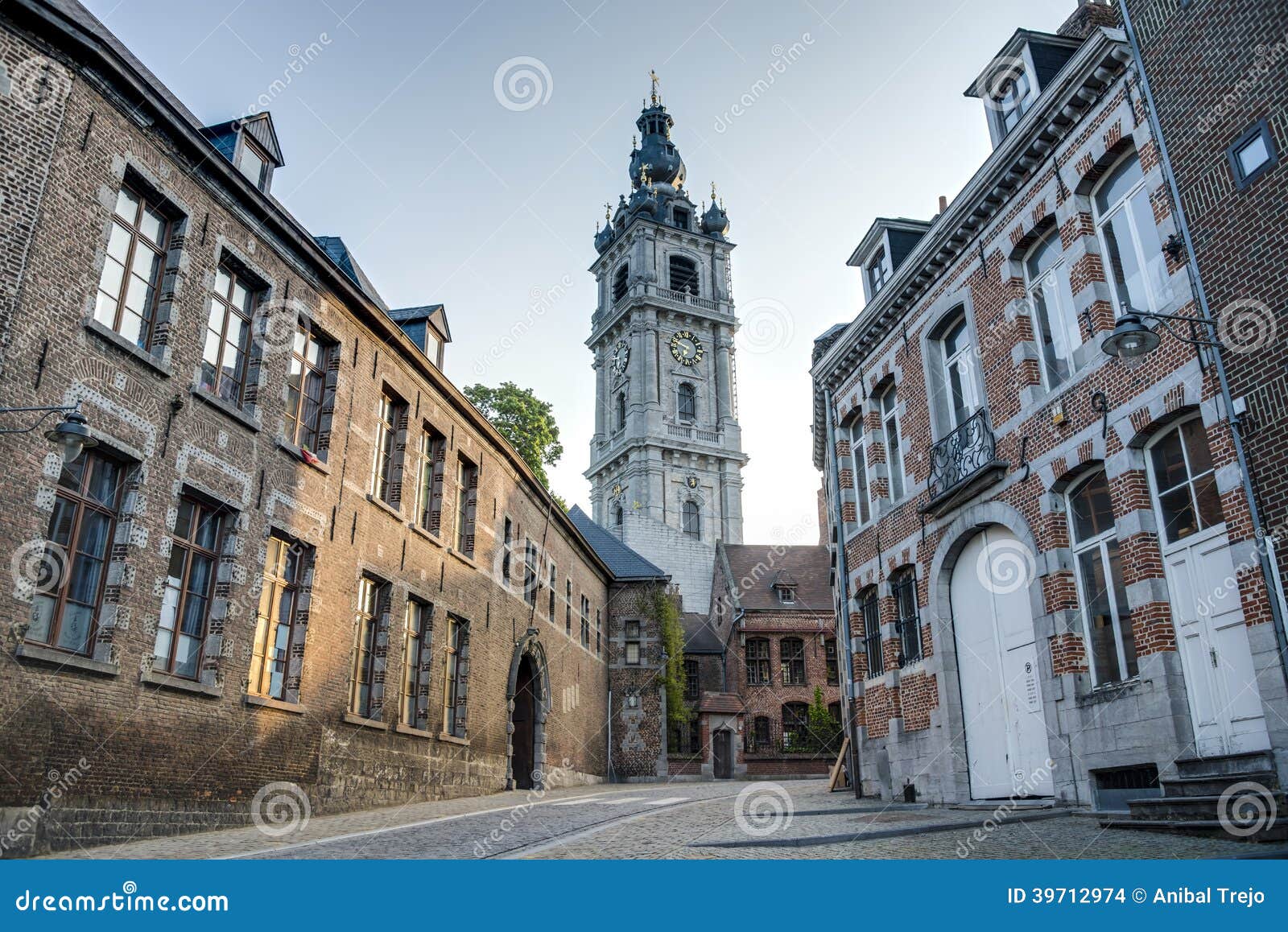 belfry of mons in belgium.