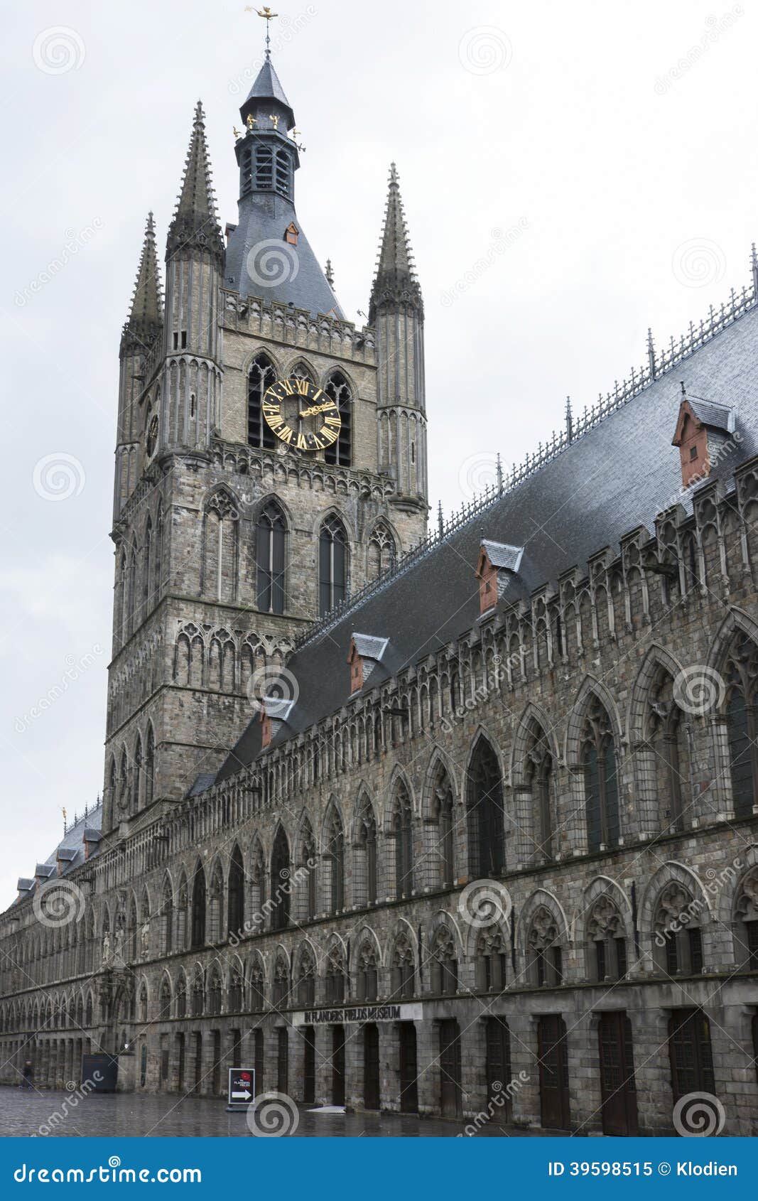 Belfry of Ypres with Flanders Fields Museum. Editorial Image - Image of  front, world: 39598515