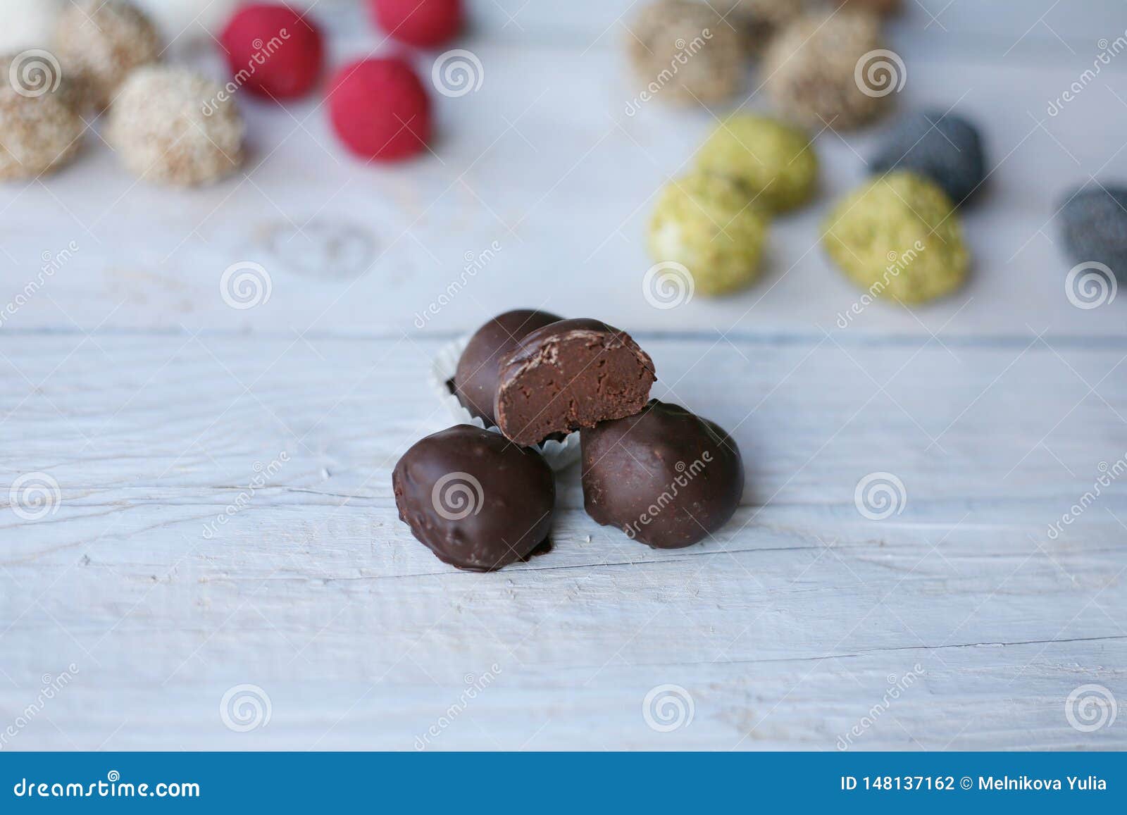 Belgian chocolate truffles stock photo. Image of candy 148137162