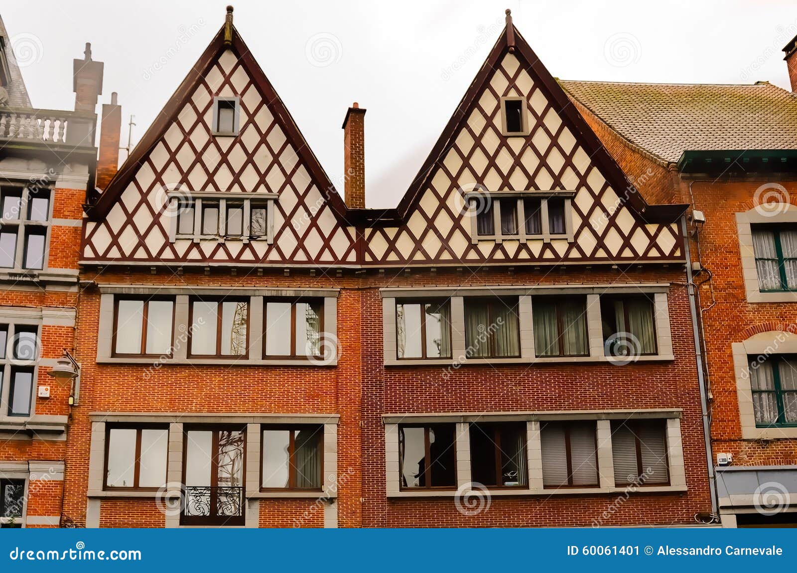 Belgian Houses stock image. Image of clouds, scene, historic 60061401