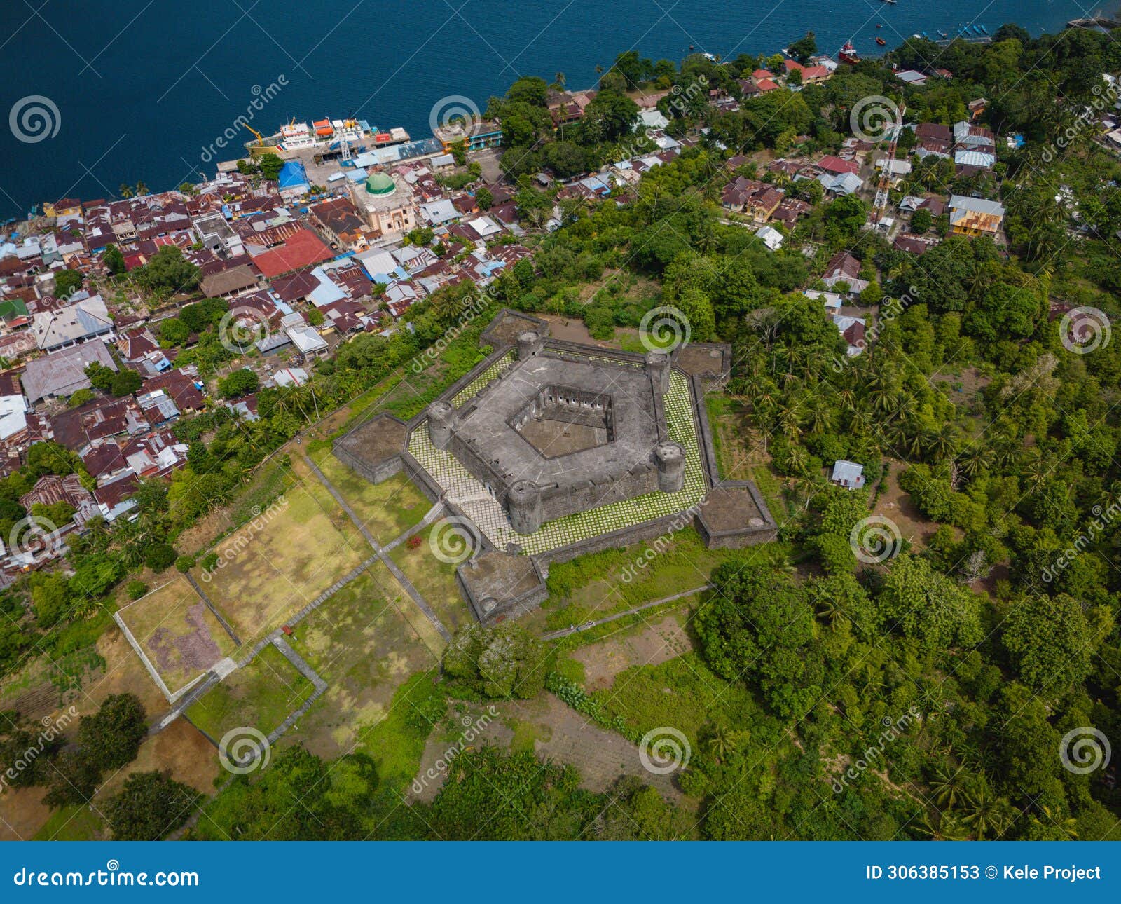 belgica fort in banda naira island, central maluku