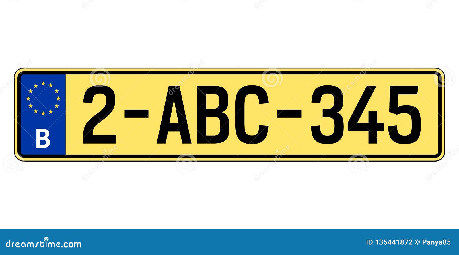 Belgium Car Plate. Vehicle Registration Stock Vector - Illustration of license, identify: