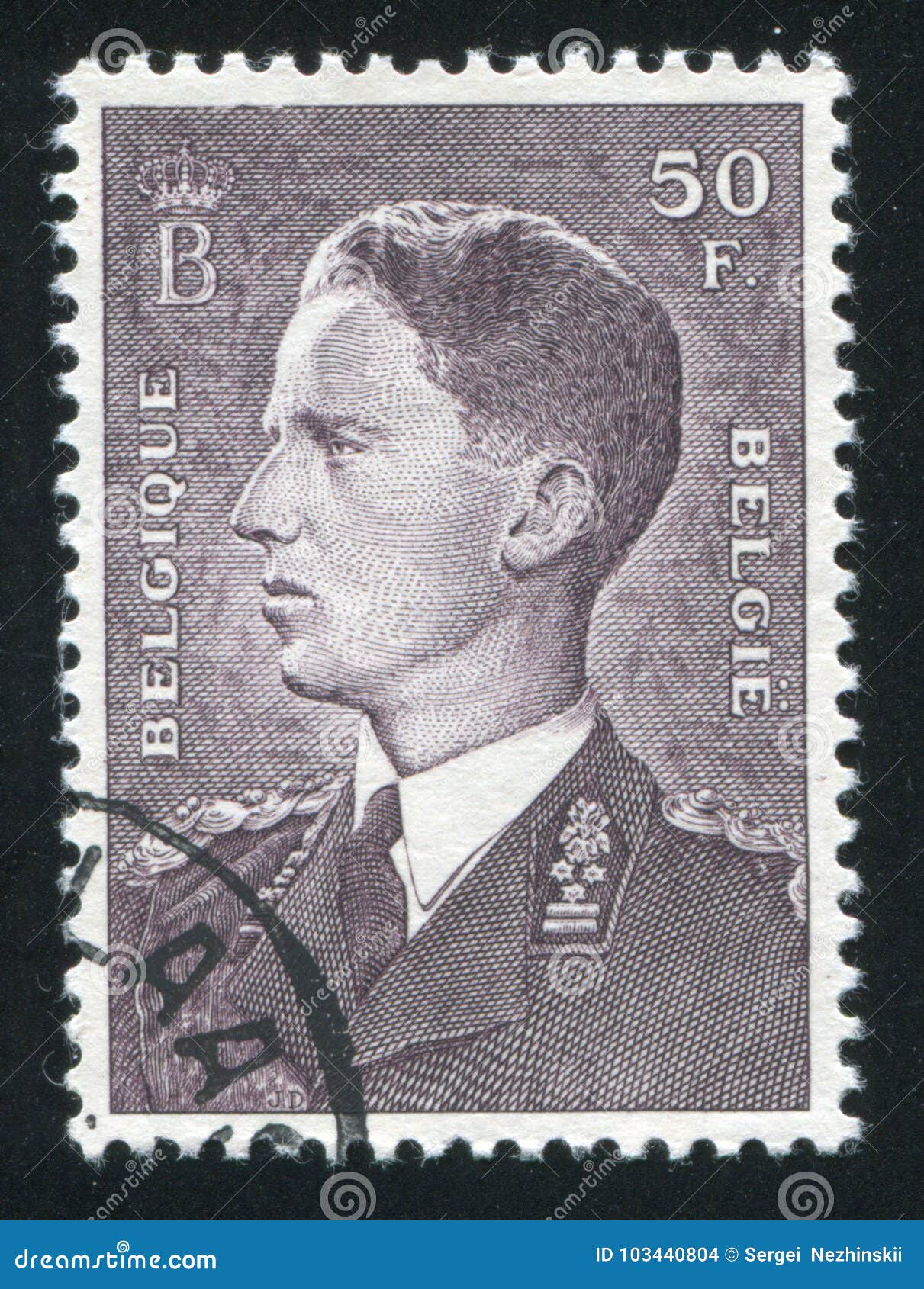 King Baudouin Printed by Belgium Editorial Stock Image Image of retro