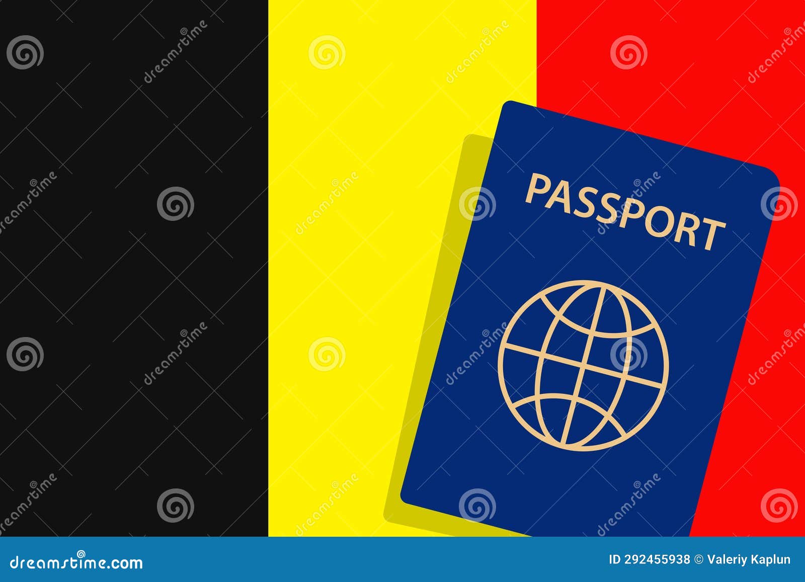 Belgium Passport. Belgium Flag Background. Vector Illustration Stock