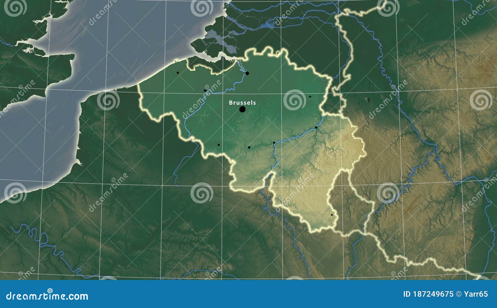 Belgium Relief. Composition, Borders Stock Illustration