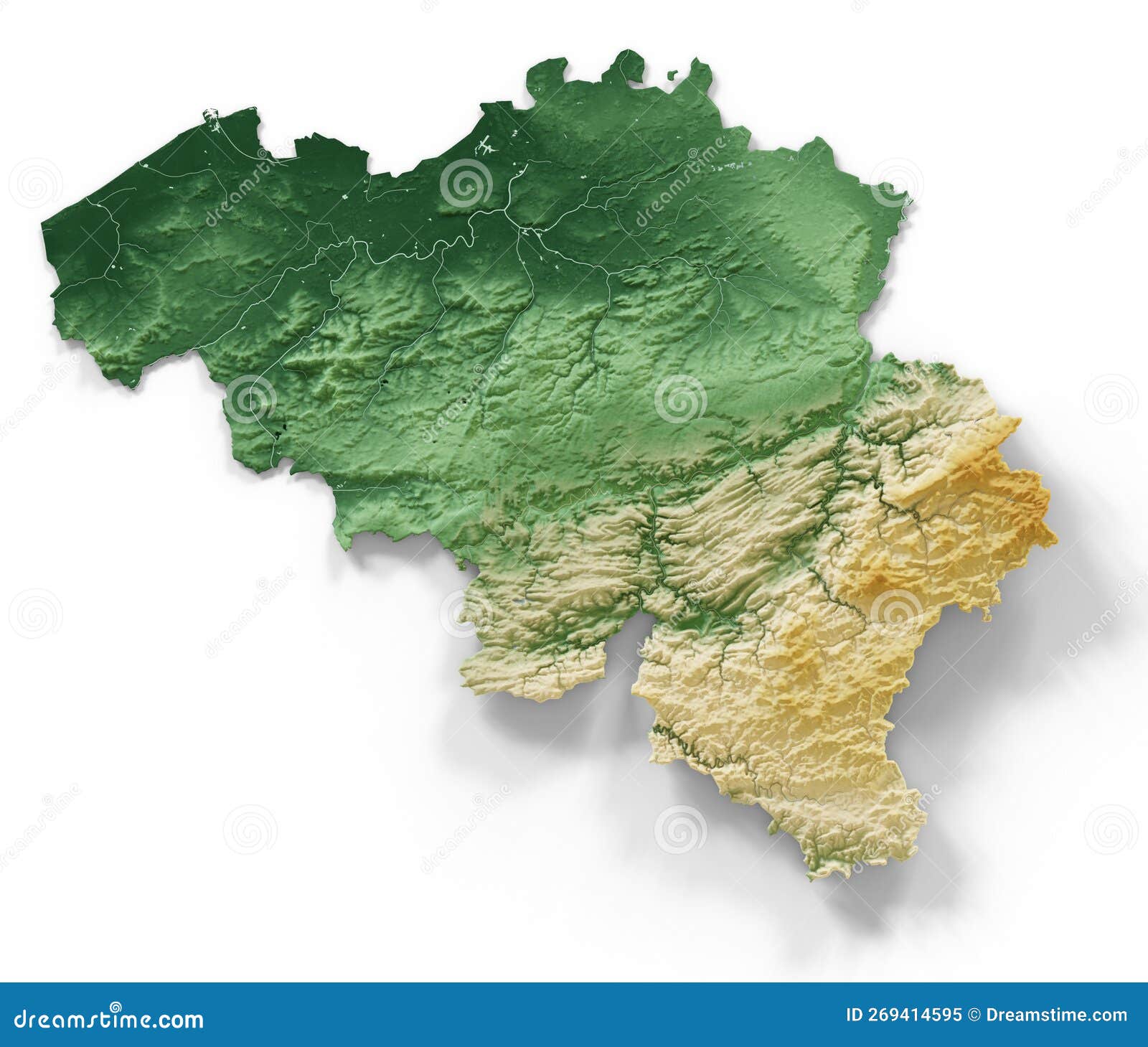 Belgium relief map stock illustration. Illustration of isolated 269414595