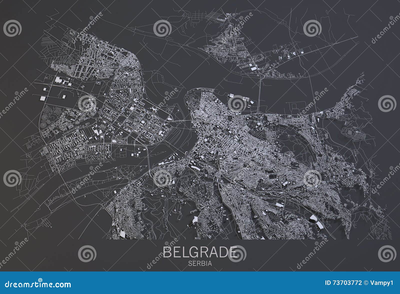 belgrade map, satellite view, serbia