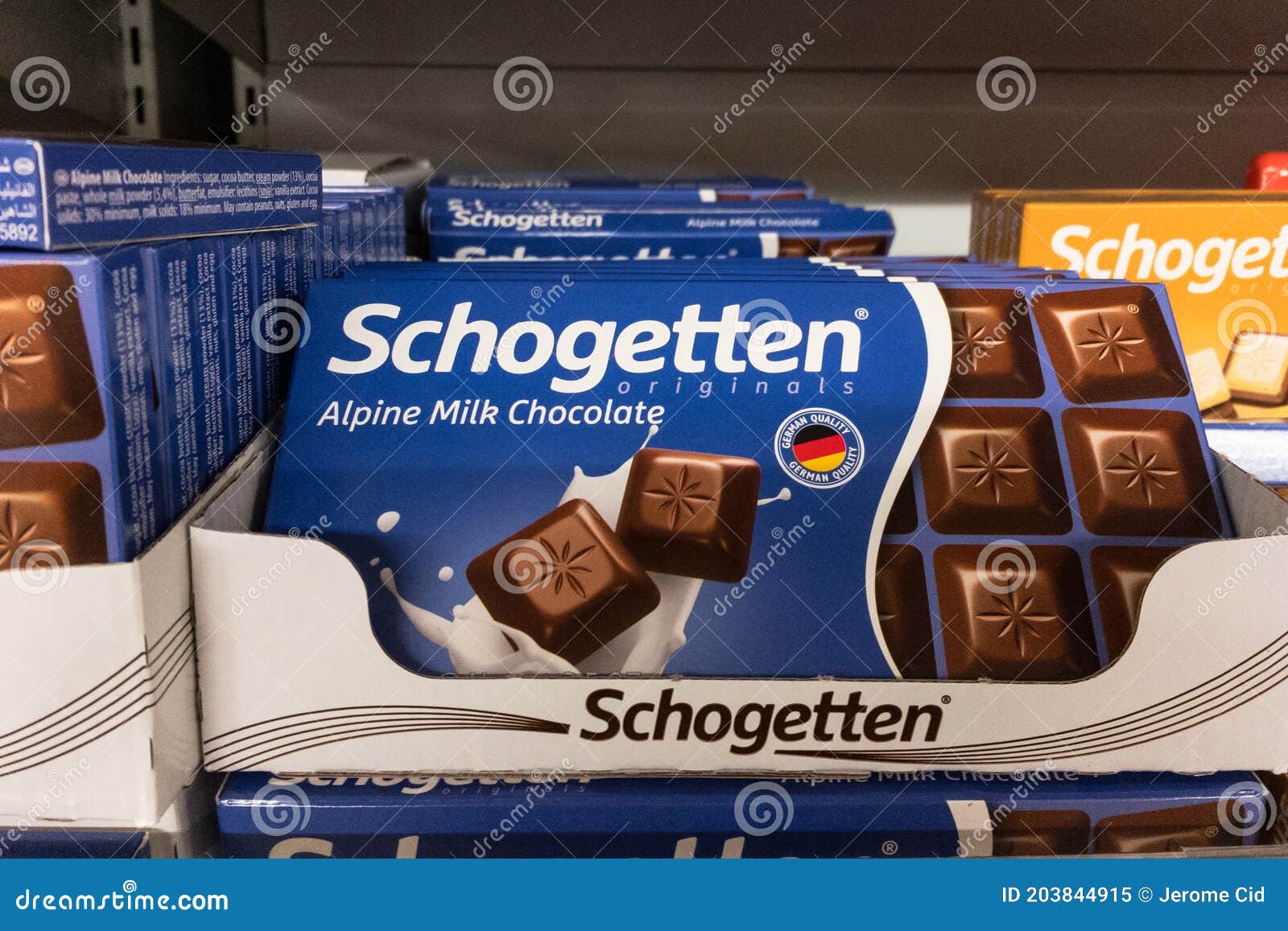 Schogetten Logo on Apline Milk Chocolate Tabs for Sale. Editorial Image -  Image of group, flavour: 203844915