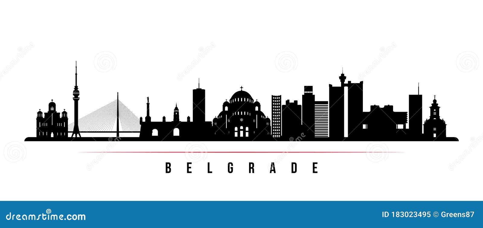 PNG Poster Cityscape Belgrade Serbia Black White Wall Art EPS JPG Vector Illustration Digital Print Belgrade Skyline Printable