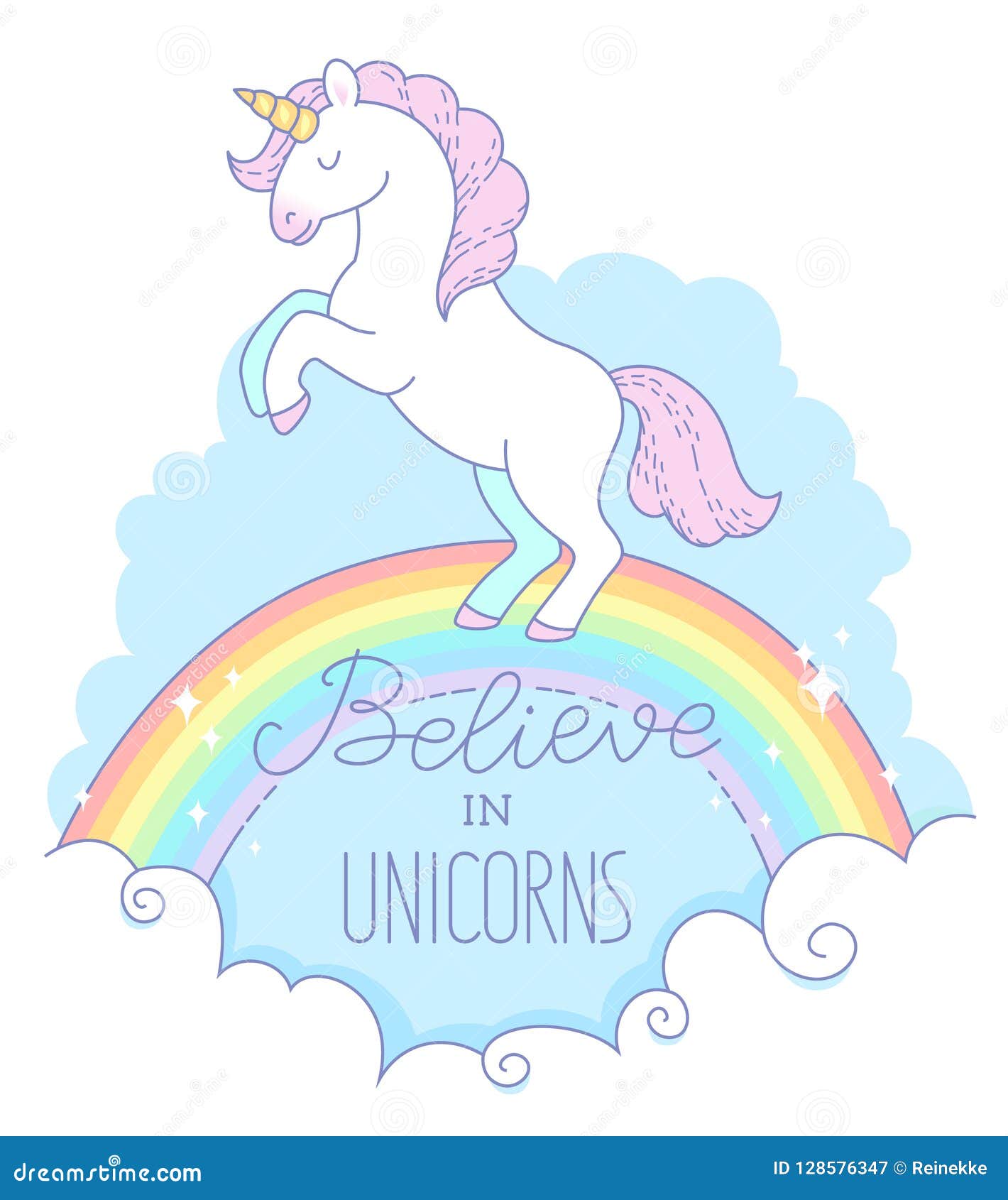 Believe In Unicorns Stock Illustration Illustration Of Character