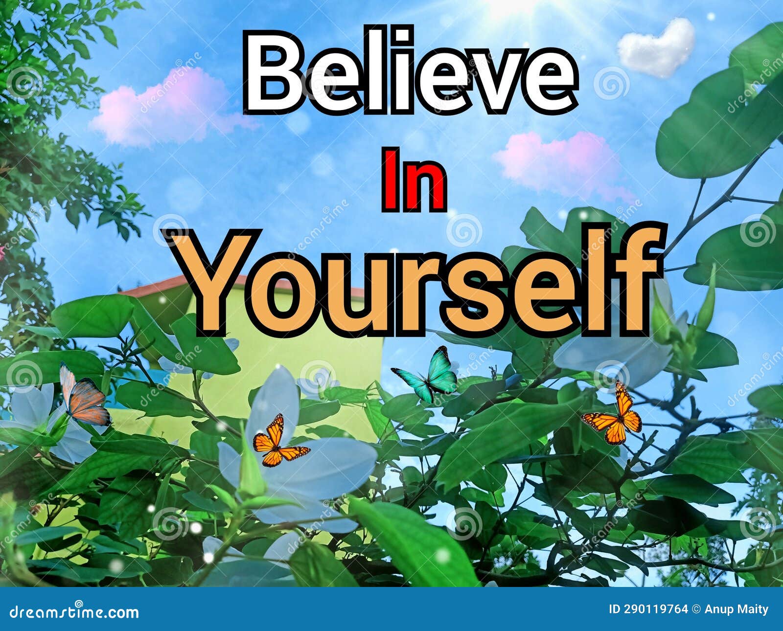 Believe in Yourself Motivational Inspirational Quotes Stock Photo
