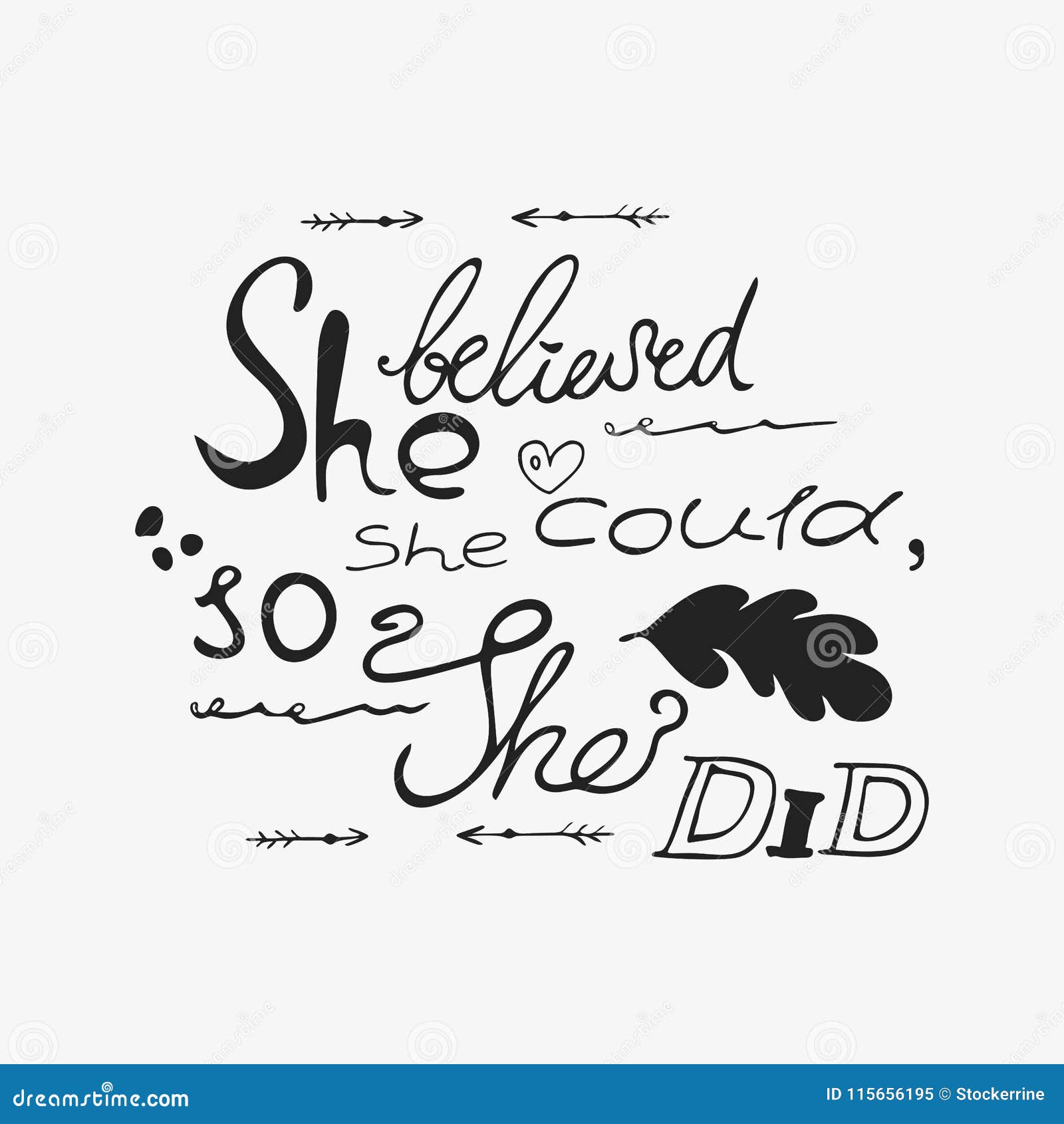 She Believed She Could So She Did Stock Vector Illustration Of