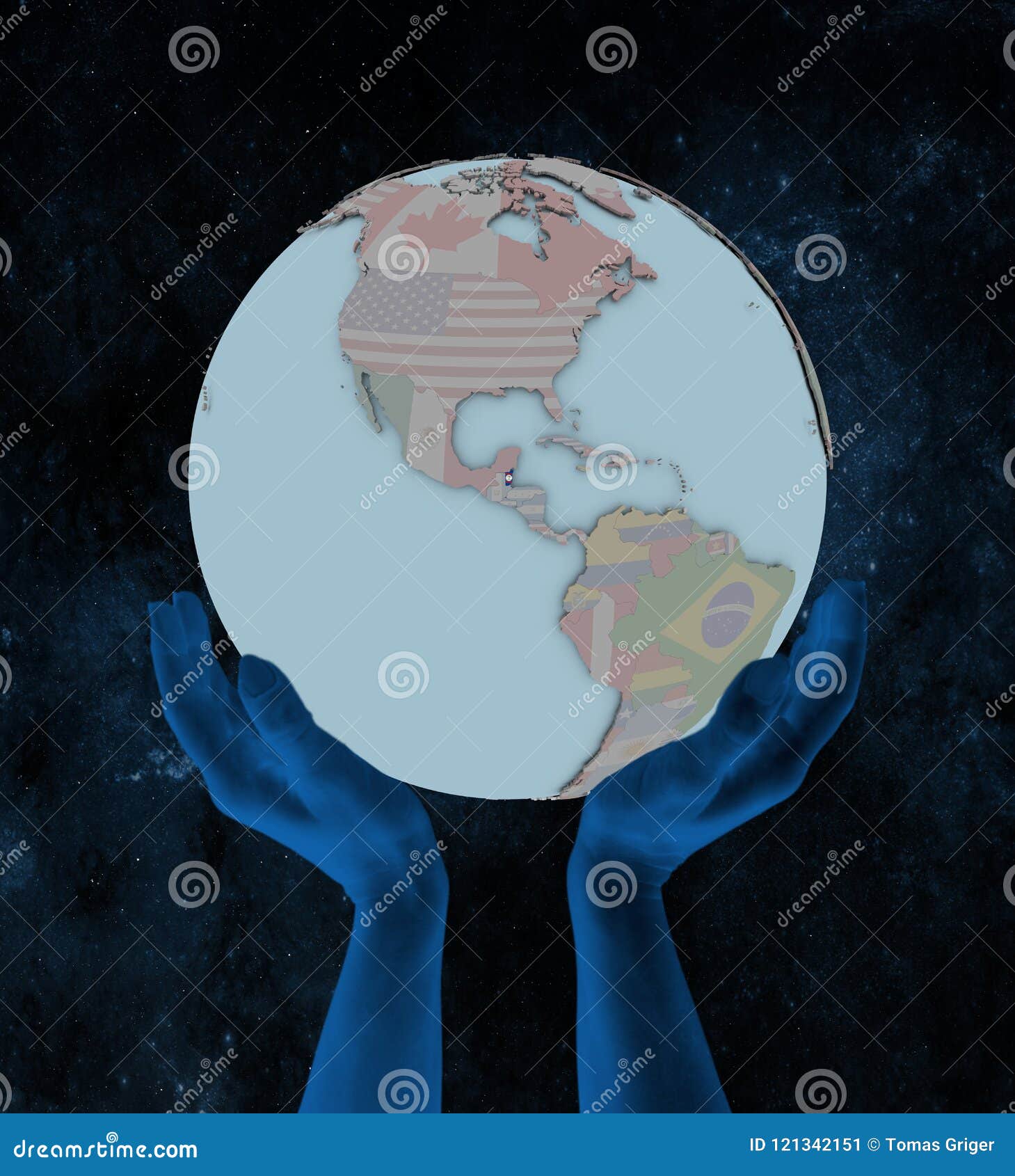 Belize on Political Globe in Hands Stock Image Image of belizean