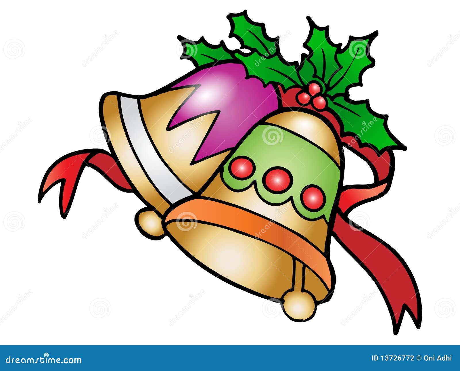Bell Christmas decoration stock illustration. Illustration of xmas