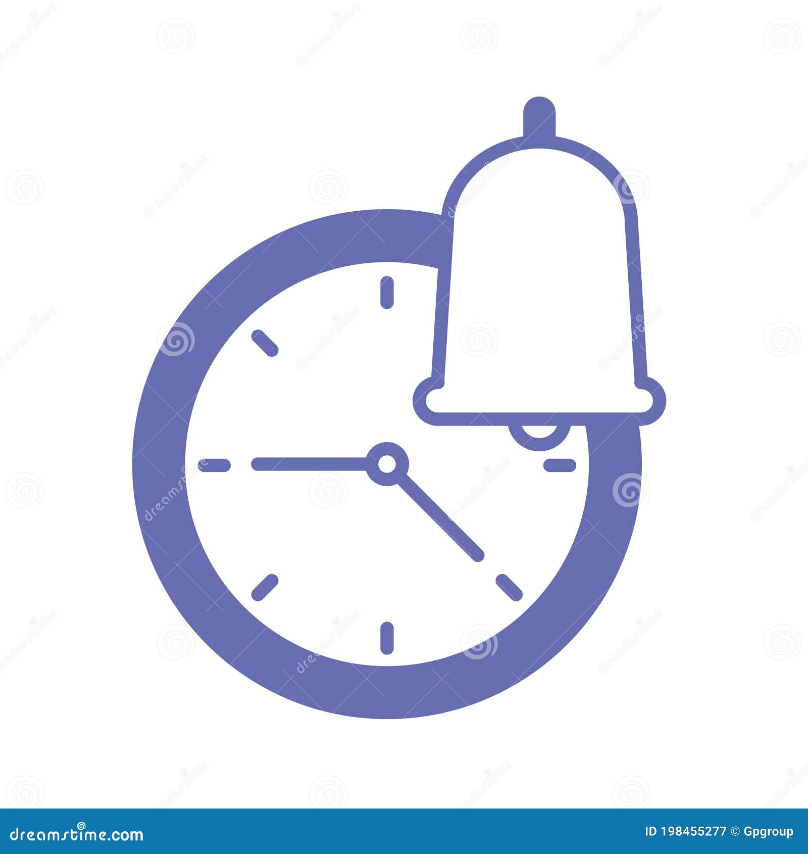 bell and clock line and fill style icon  