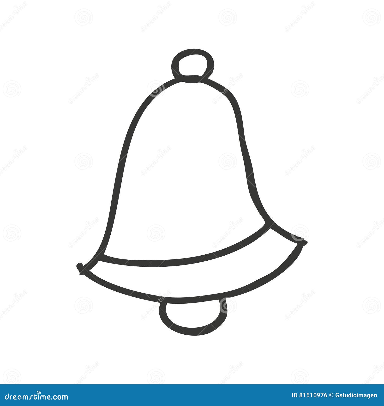 Bell drawing isolated icon stock vector. Illustration of interface - 81510976