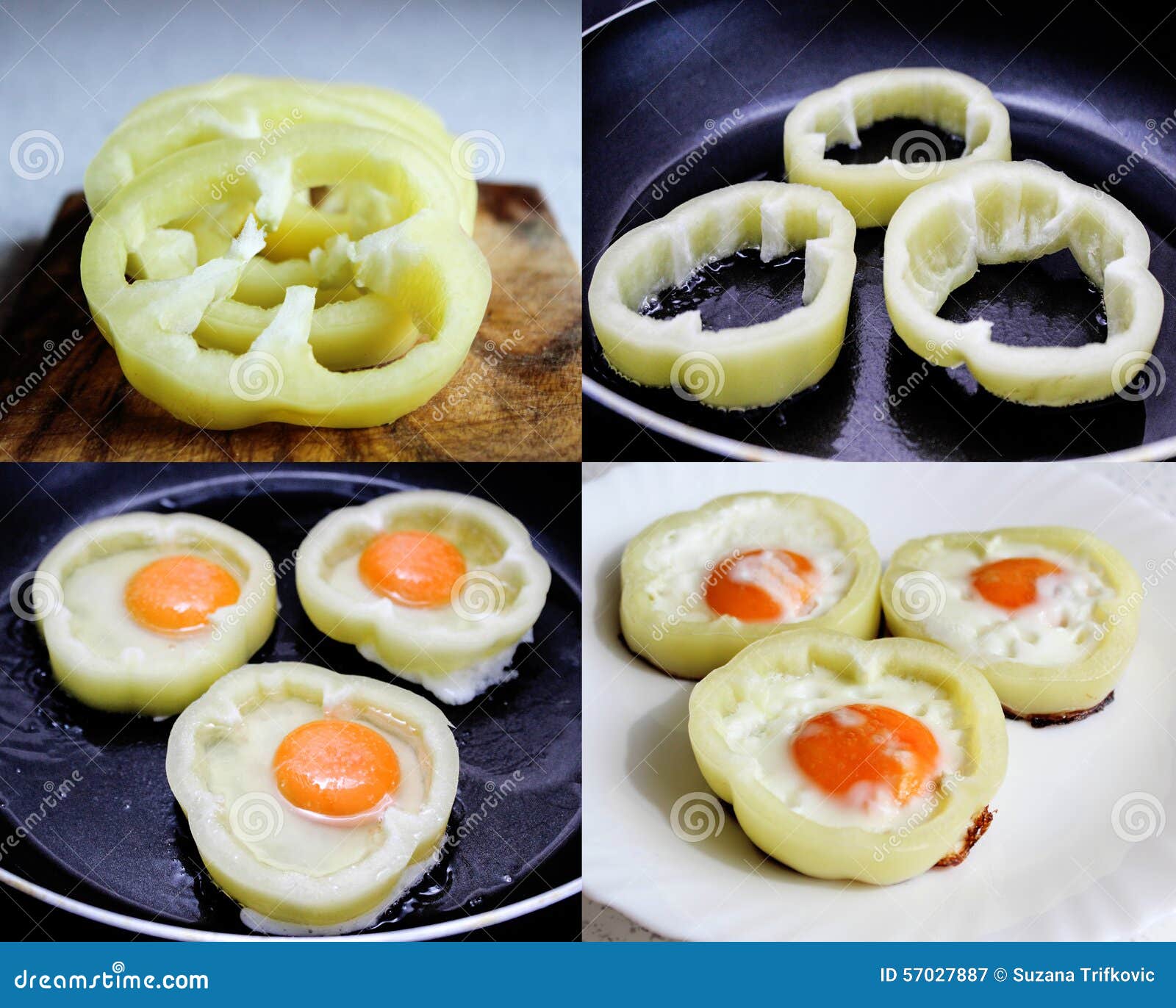 Bell pepper ring eggs stock image. Image of preparation 57027887