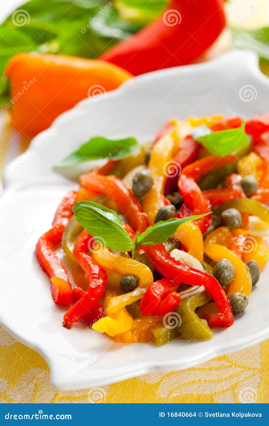 Bell pepper salad stock photo. Image of bell, caper, garlic 16840664