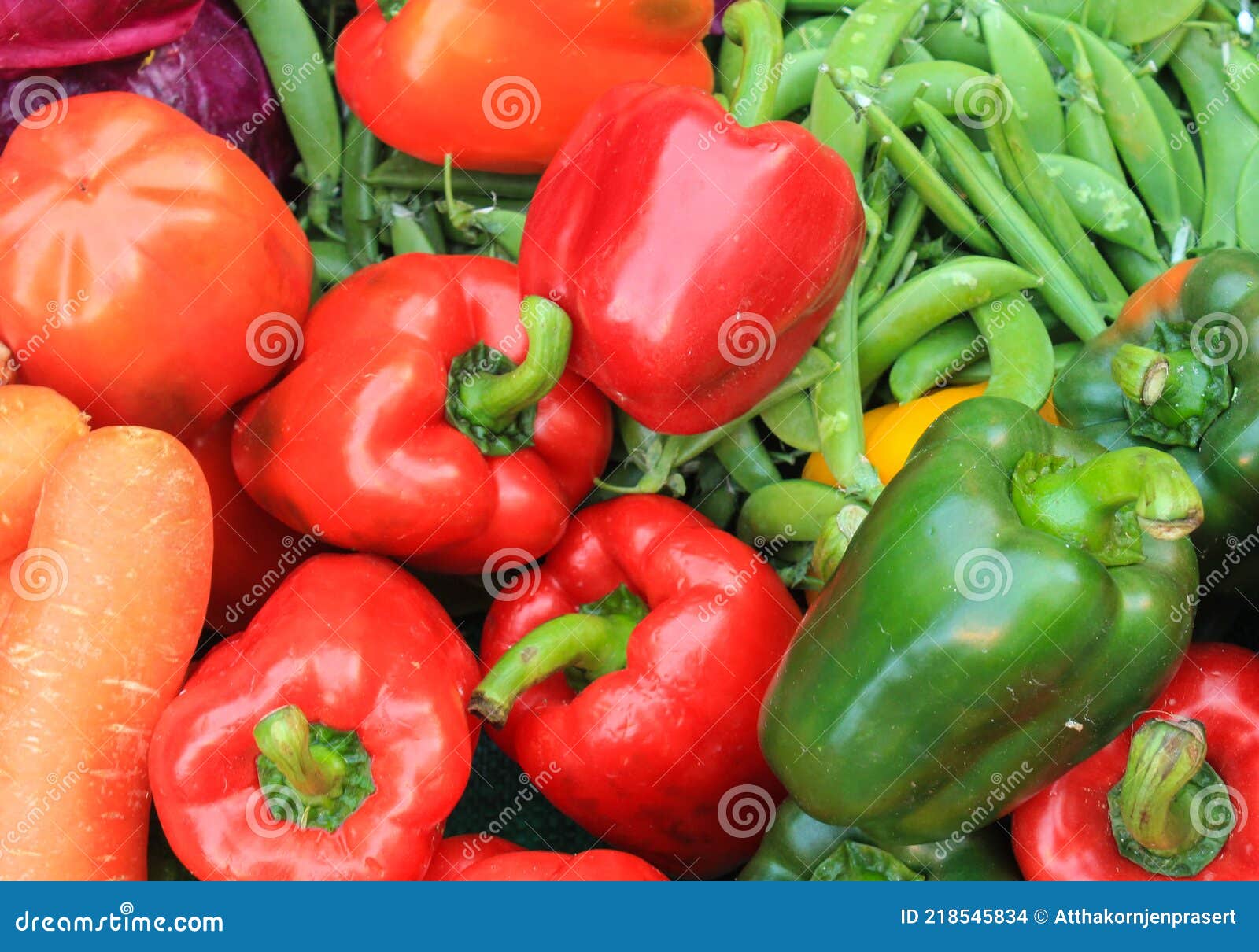 Bell Pepper and Sugar Pea and Carrot Stock Photo Image of garden, sweet 218545834