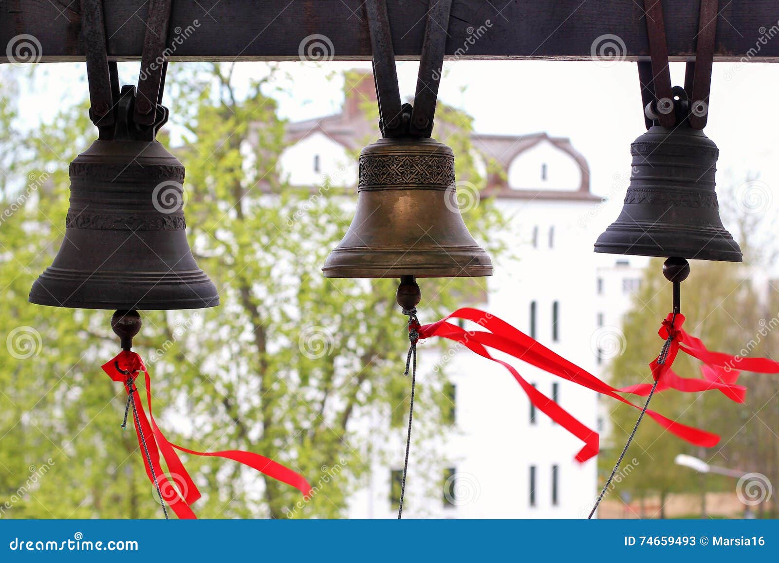 the bell ringer ringing the church bells.