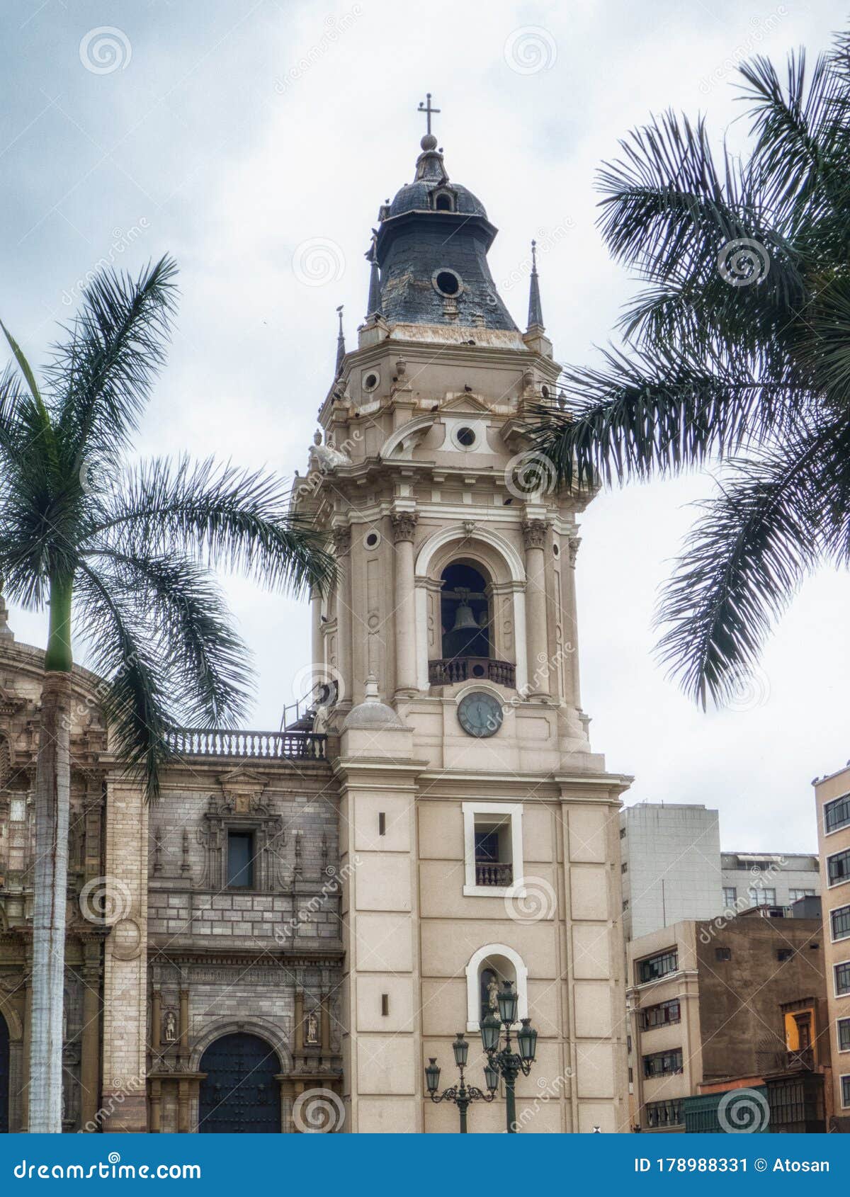 bell tower for the cathedral in the plaza de armas