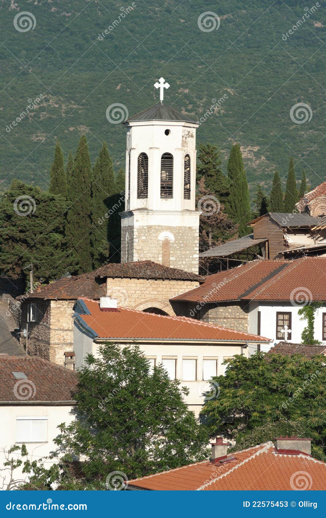 bell tower in old ohrid, republic of macedonia