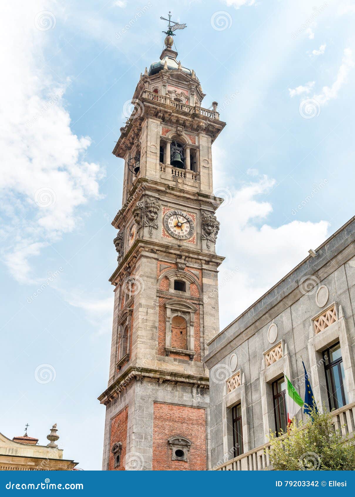 bell tower of san vittore basilica of varese, italy