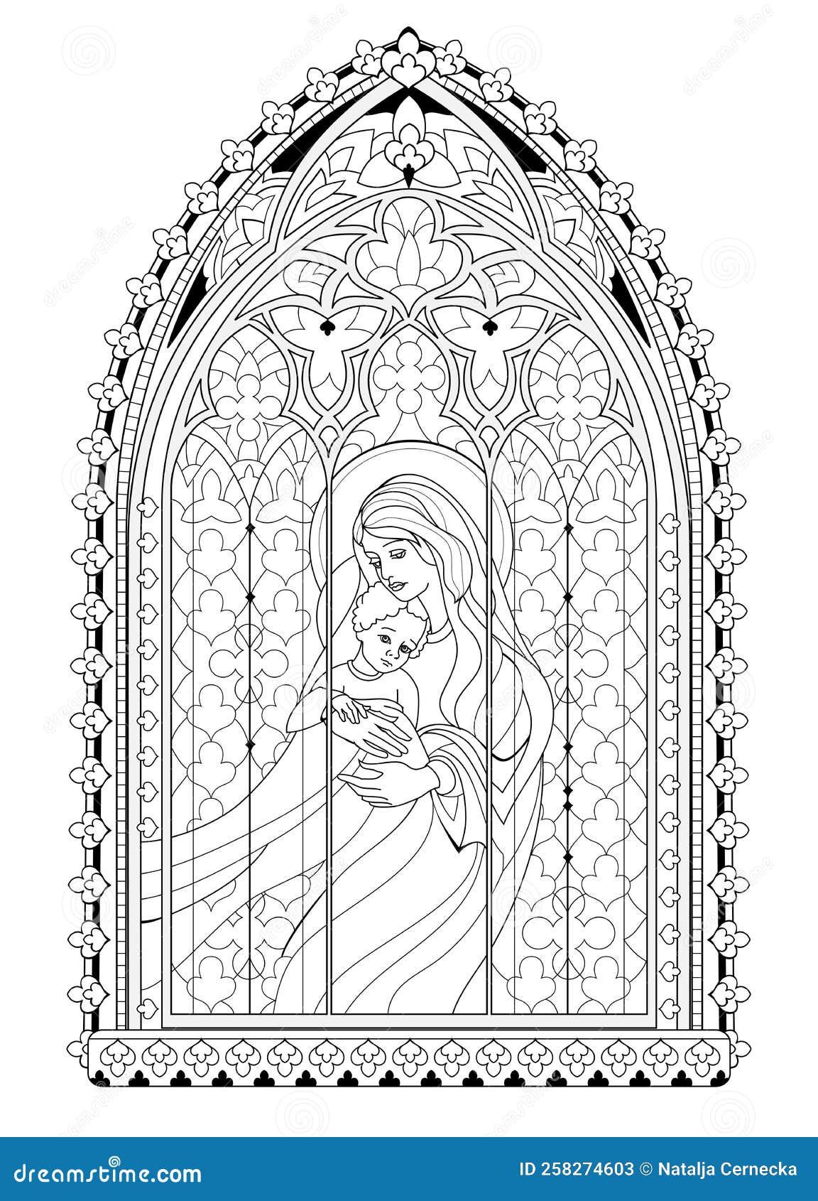 Bella Vidriera Gótica De La Iglesia Francesa Con Madonna Y Niño. Dibujo En Blanco Y Negro Para Libro De Colores. Ilustración del Vector - Ilustración de santo, medieval: 258274603 Bella Vidriera Gótica De La Iglesia Francesa Con Madonna Y Niño. Dibujo En Blanco Y Negro Para Libro De Colores. Ilustración del Vector - Ilustración de santo, medieval: 258274603