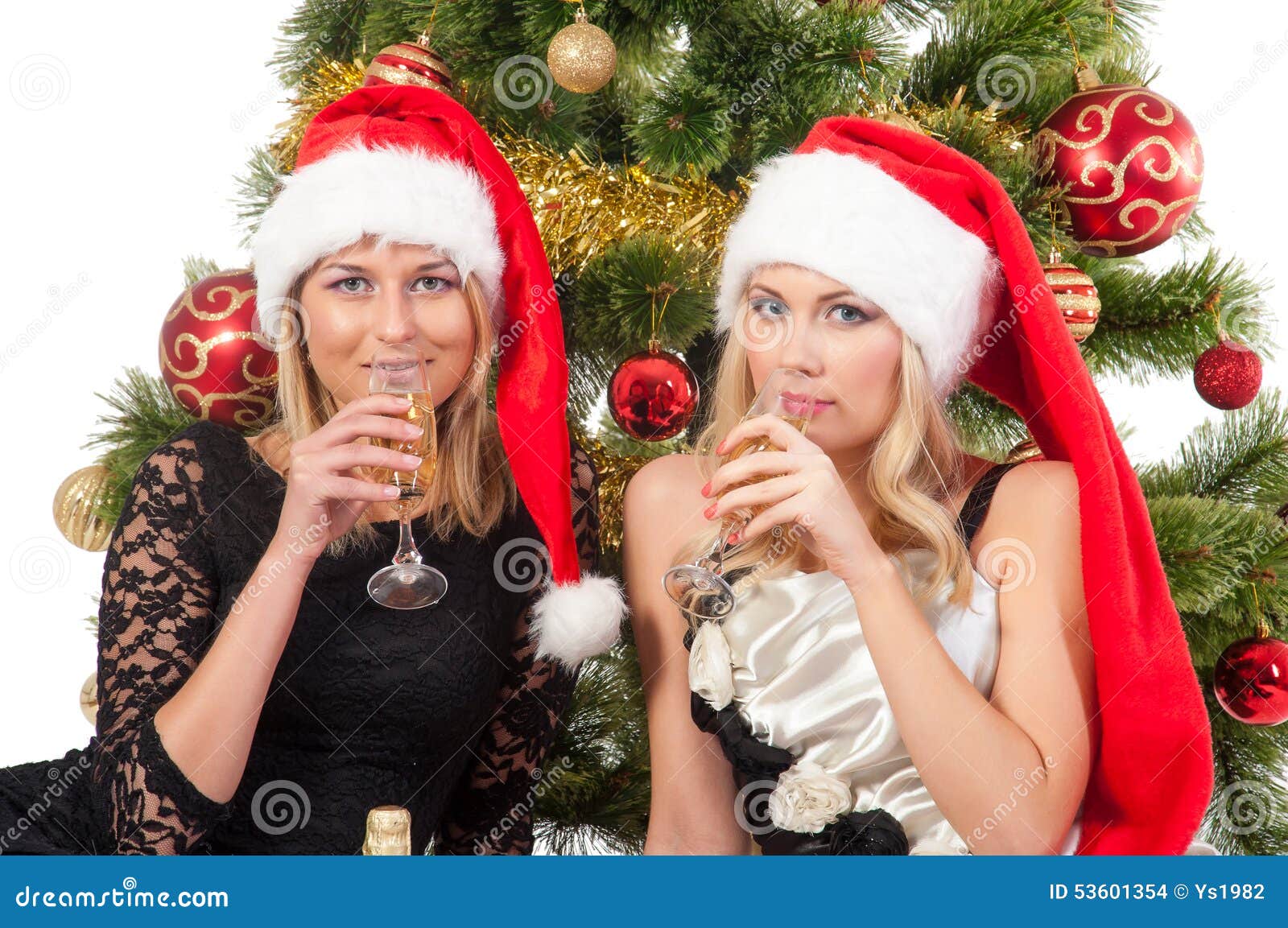 Foto Di Natale Con Donne.Belle Donne Sorridenti Bionde Con L Albero Di Natale Fotografia Stock Immagine Di Felicit Bellezza 53601354