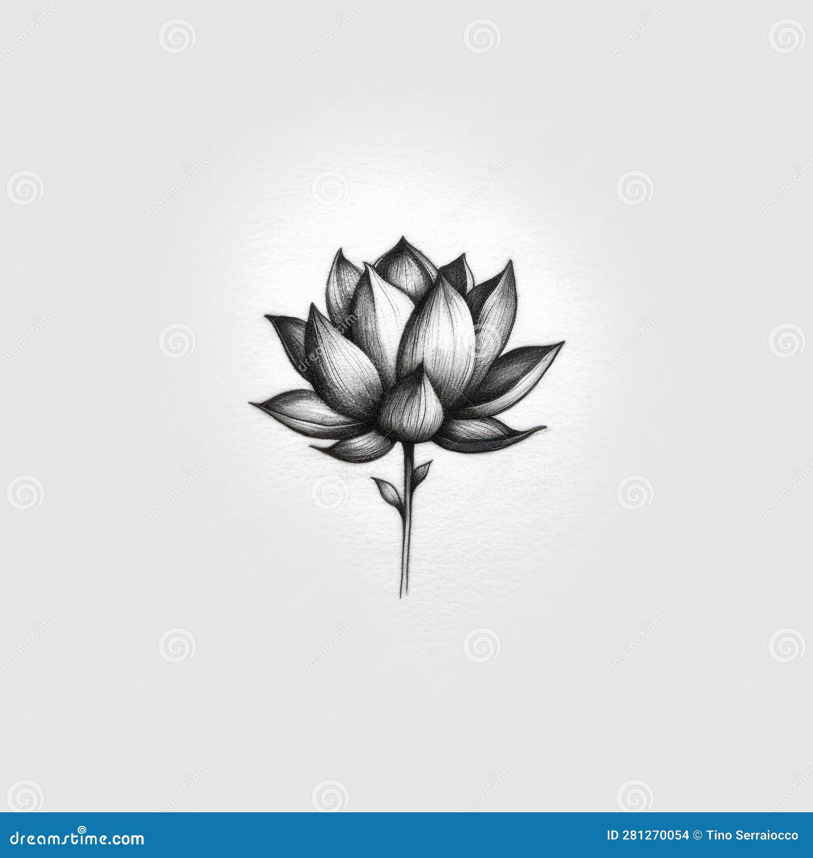 Belle Esquisse De Tatouage D'une Petite Fleur De Lotus Générée Avec De  L'ai. Illustration Stock - Illustration du retrait, santé: 281270054