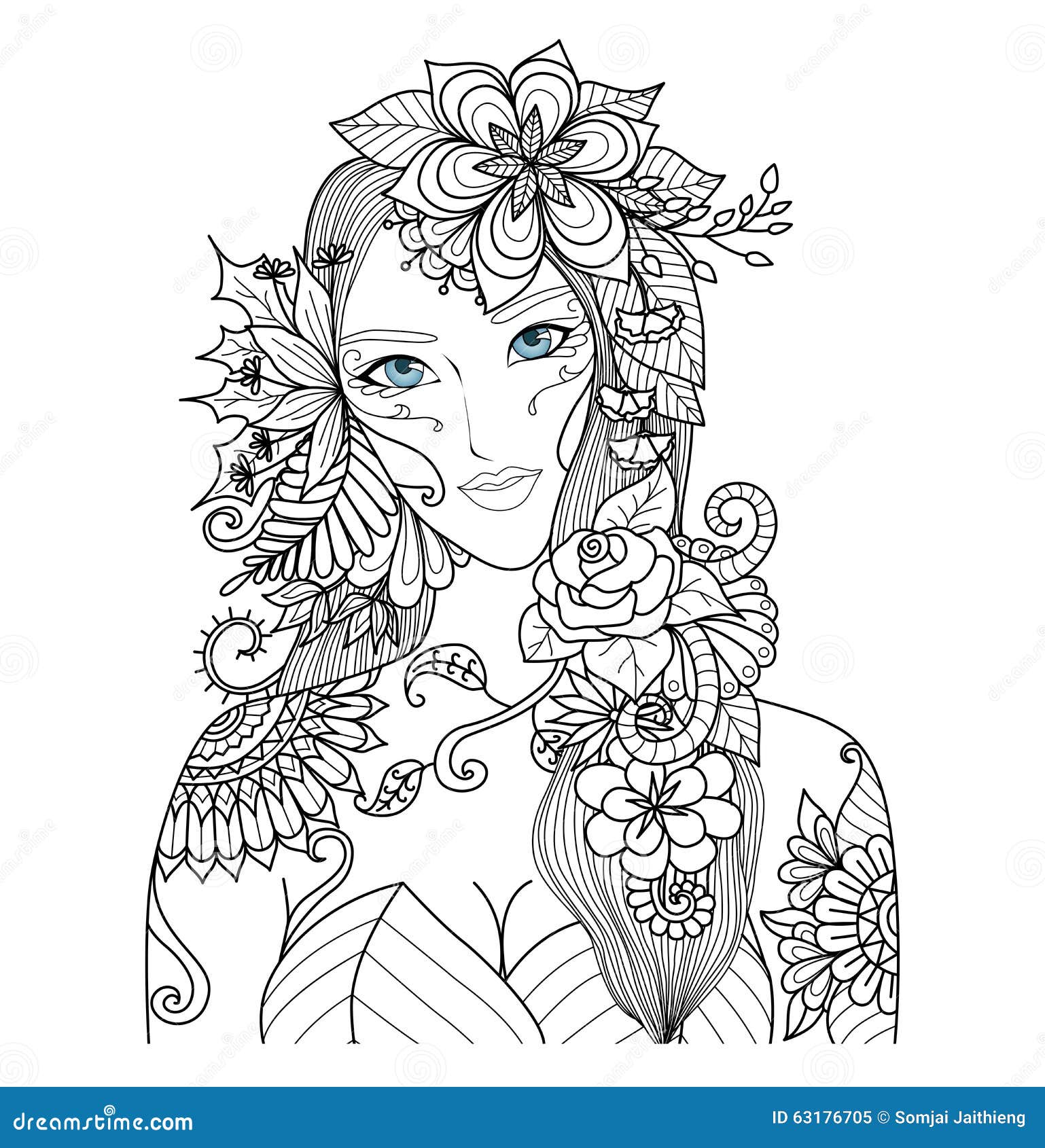 Belle fée de forªt pour livre de coloriage pour l adulte