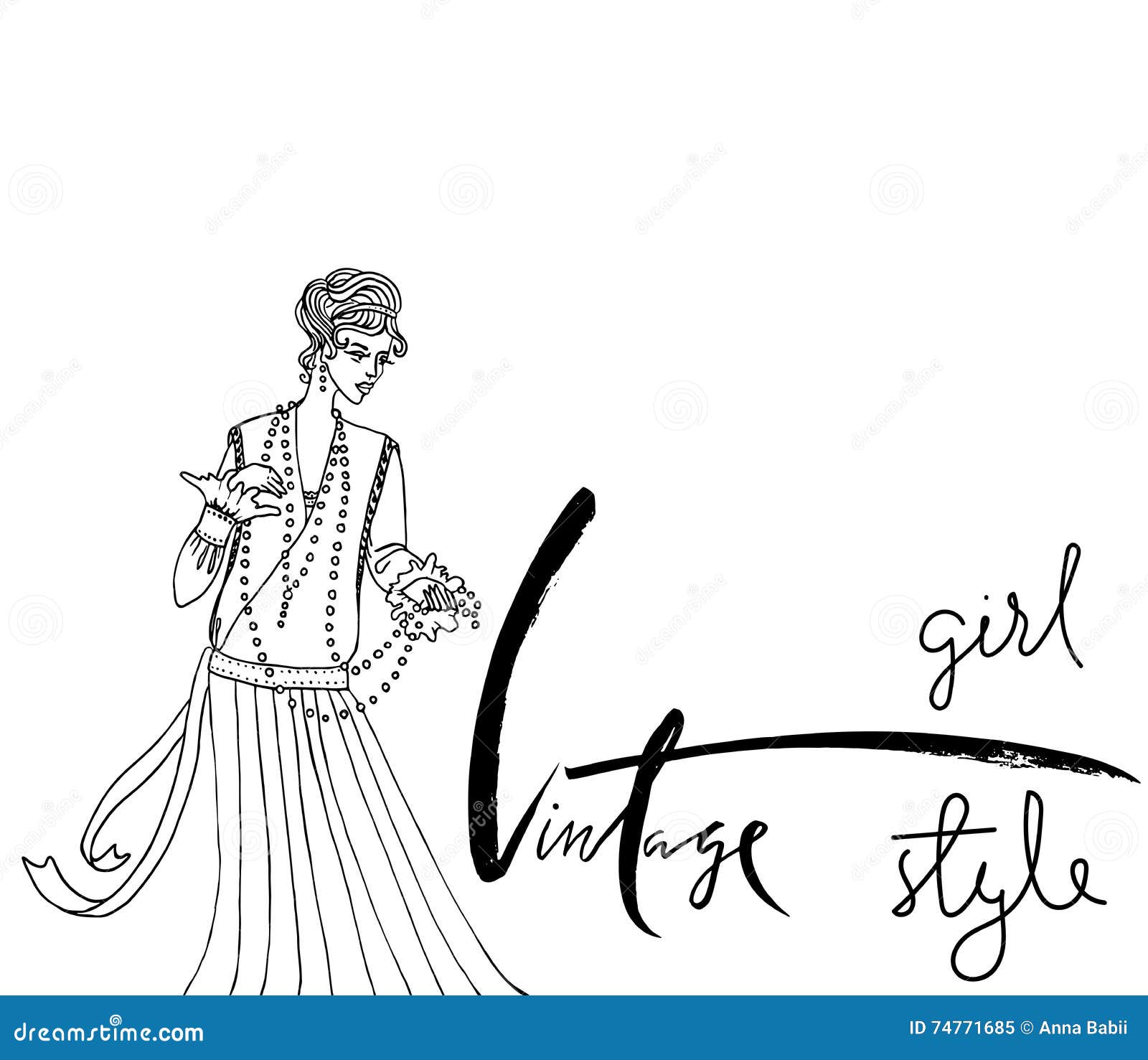 Belle Femme Non Colorée De Mode Rétro Type Livre De Coloriage Dans illustration inspiration livre