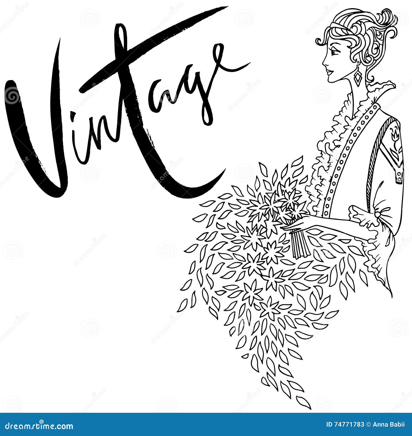 Belle Femme Non Colorée De Mode Rétro Type Livre De Coloriage Dans Belle Femme Non Colorée De Mode Rétro Type Livre De Coloriage Dans Le Vecteur Inspiration De