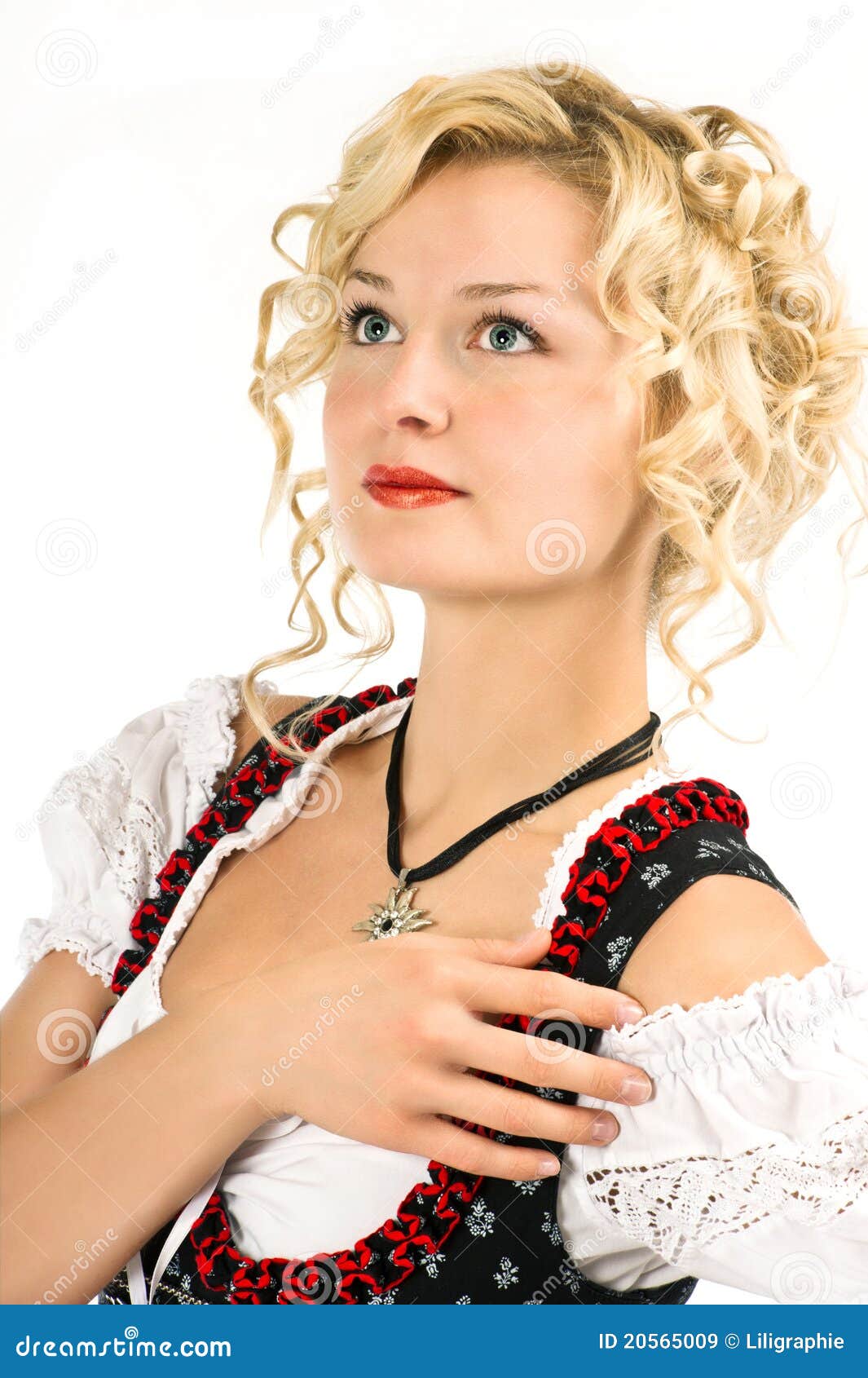 Belle Fille Allemande Dans Le Dirndl Images libres de droits Image 20565009