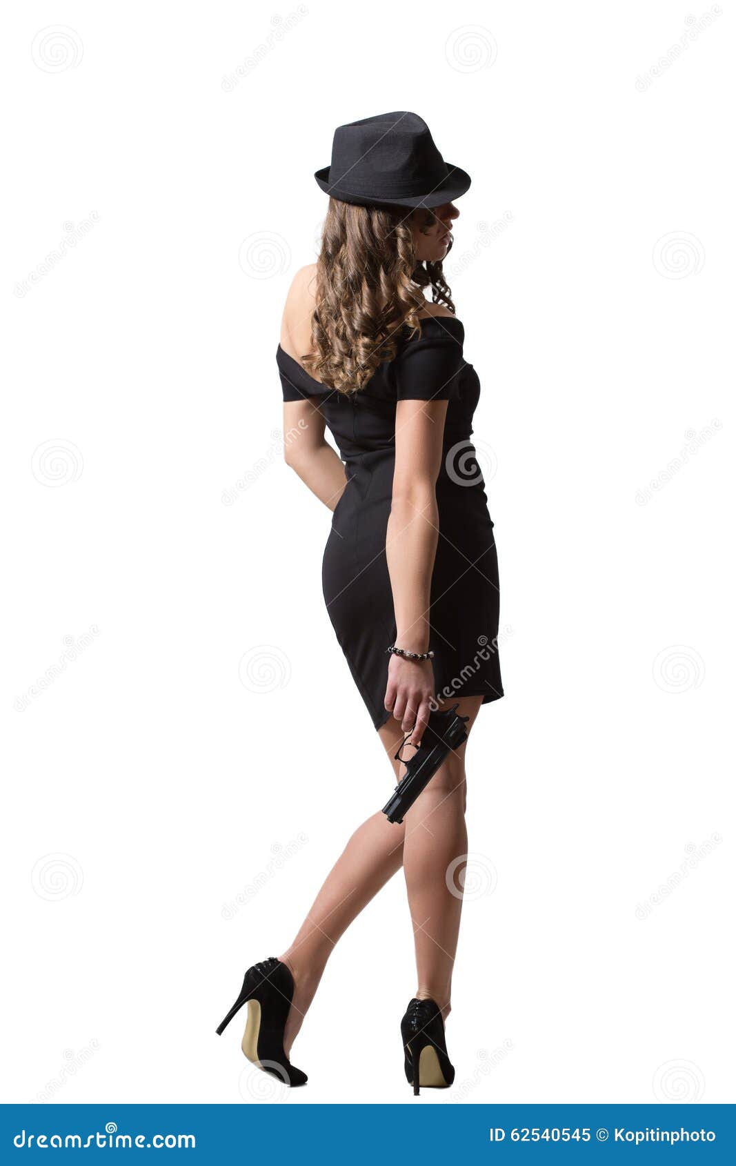 Belle Fille Dans La Participation De Robe Et De Chapeau De Soiree Image stock Image du caucasien femelle 62540545