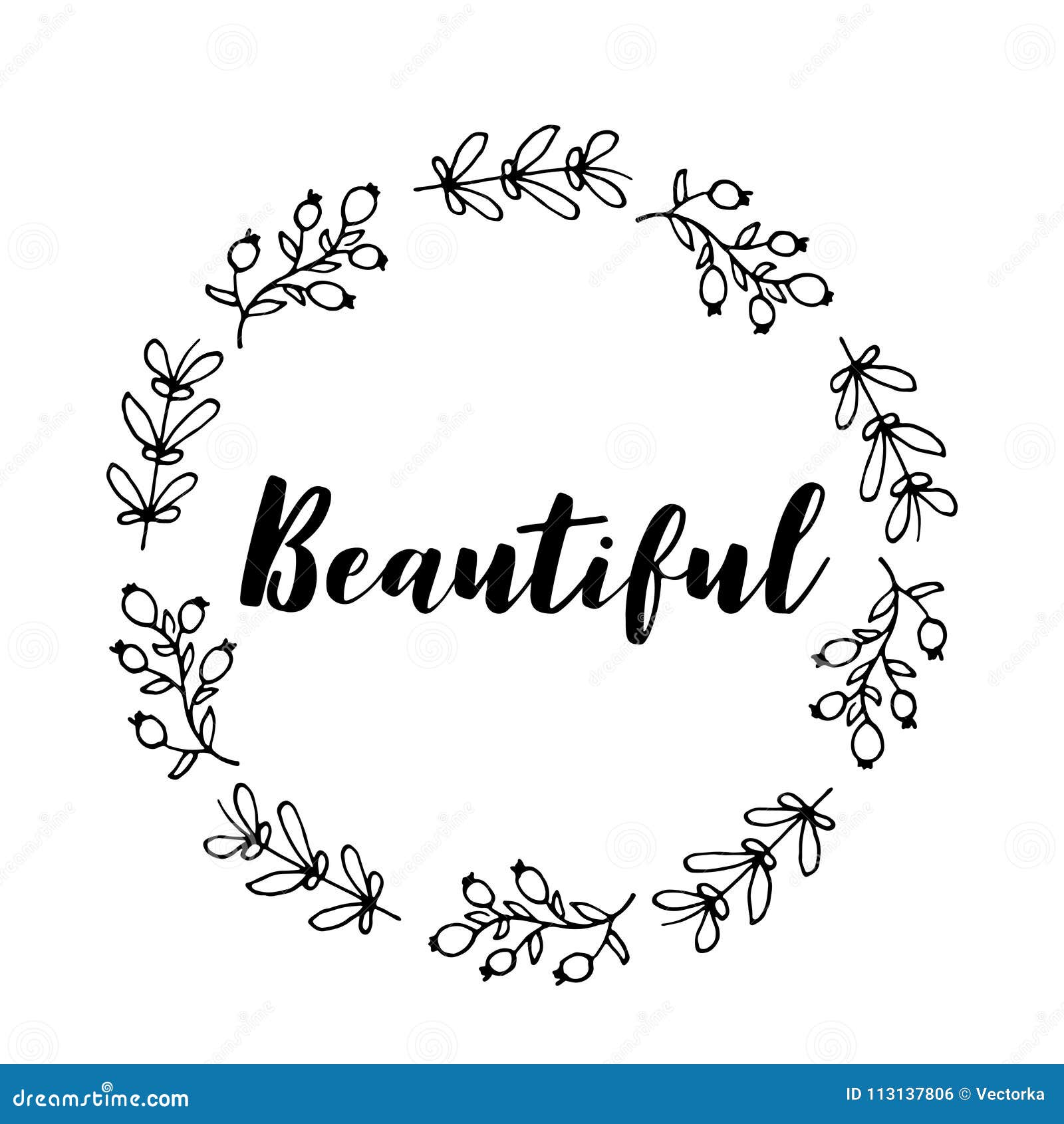 Belle Guirlande De Fleur Des Textes Laurier Tire Par La Main Design De Carte De Salutation Pour Des Invitations Citations Blog Illustration De Vecteur Illustration Du Lame Moderne