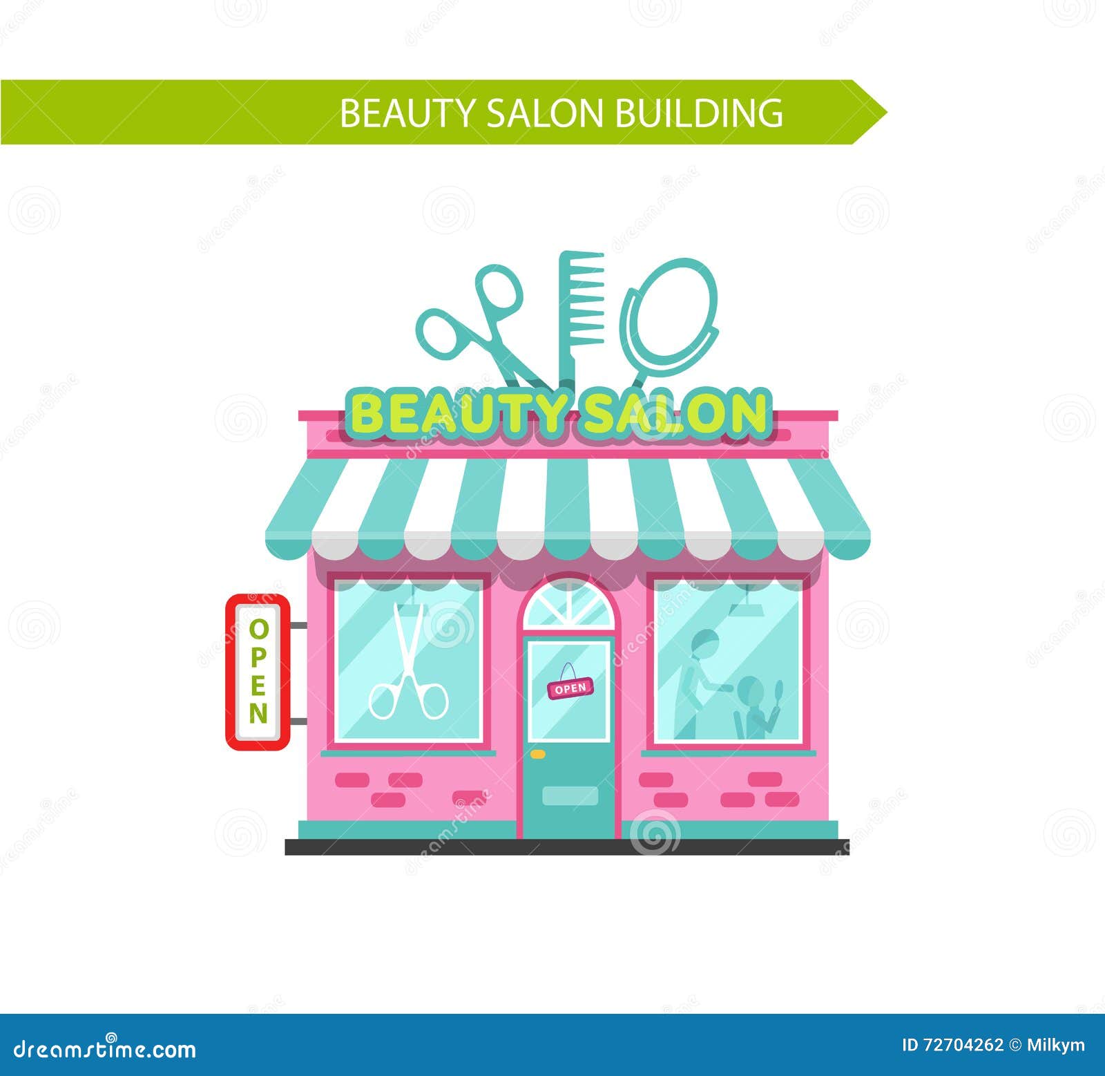 Belleza O Edificio Del Salón De Pelo Ilustración del Vector