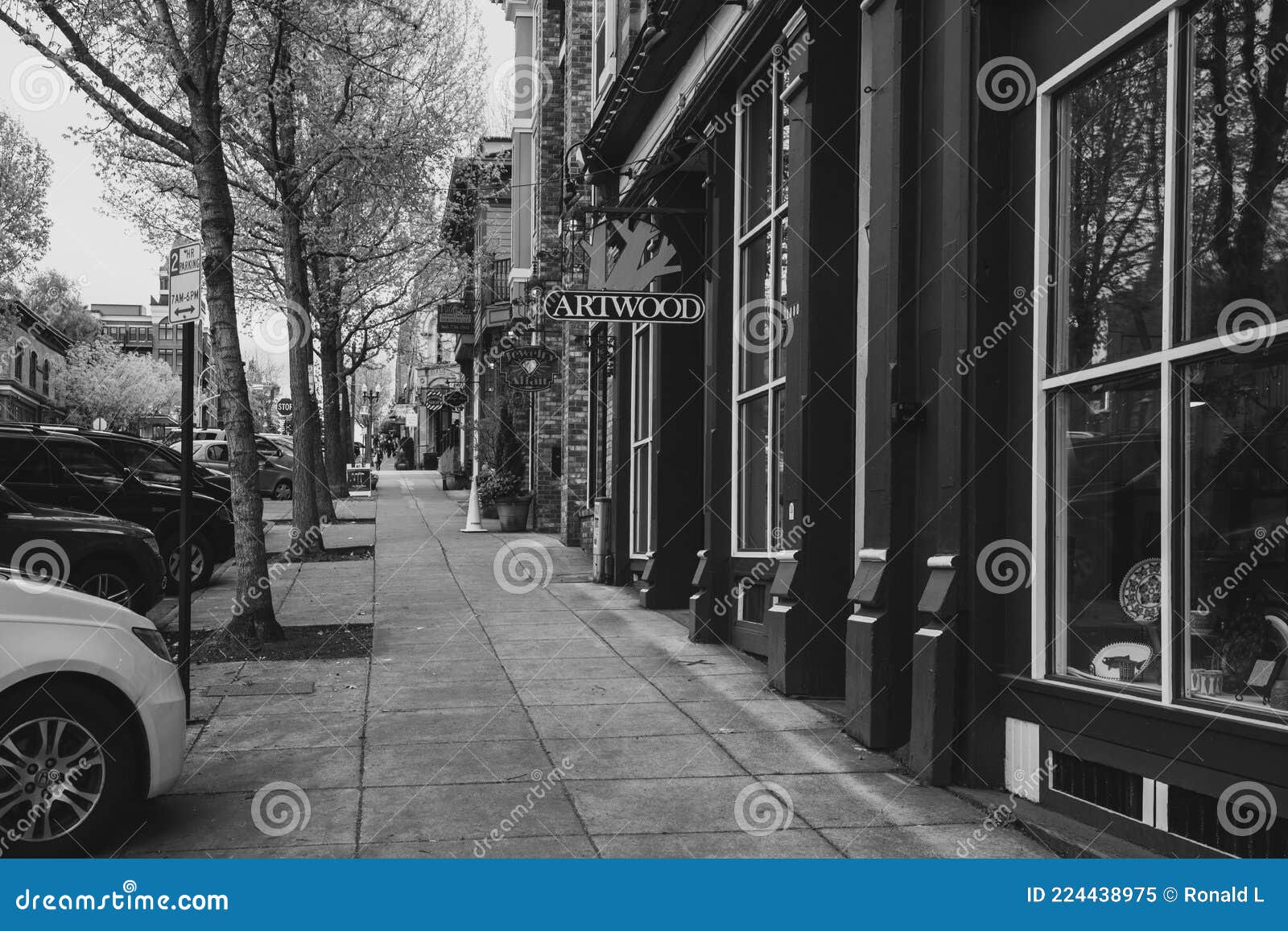 Downtown Fairhaven at Washington. Black and White. Editorial Image ...